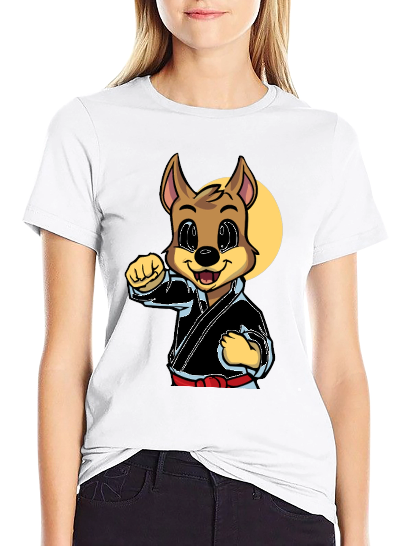 Karate Dog Graphic Tee - Black Martial Arts Shirt