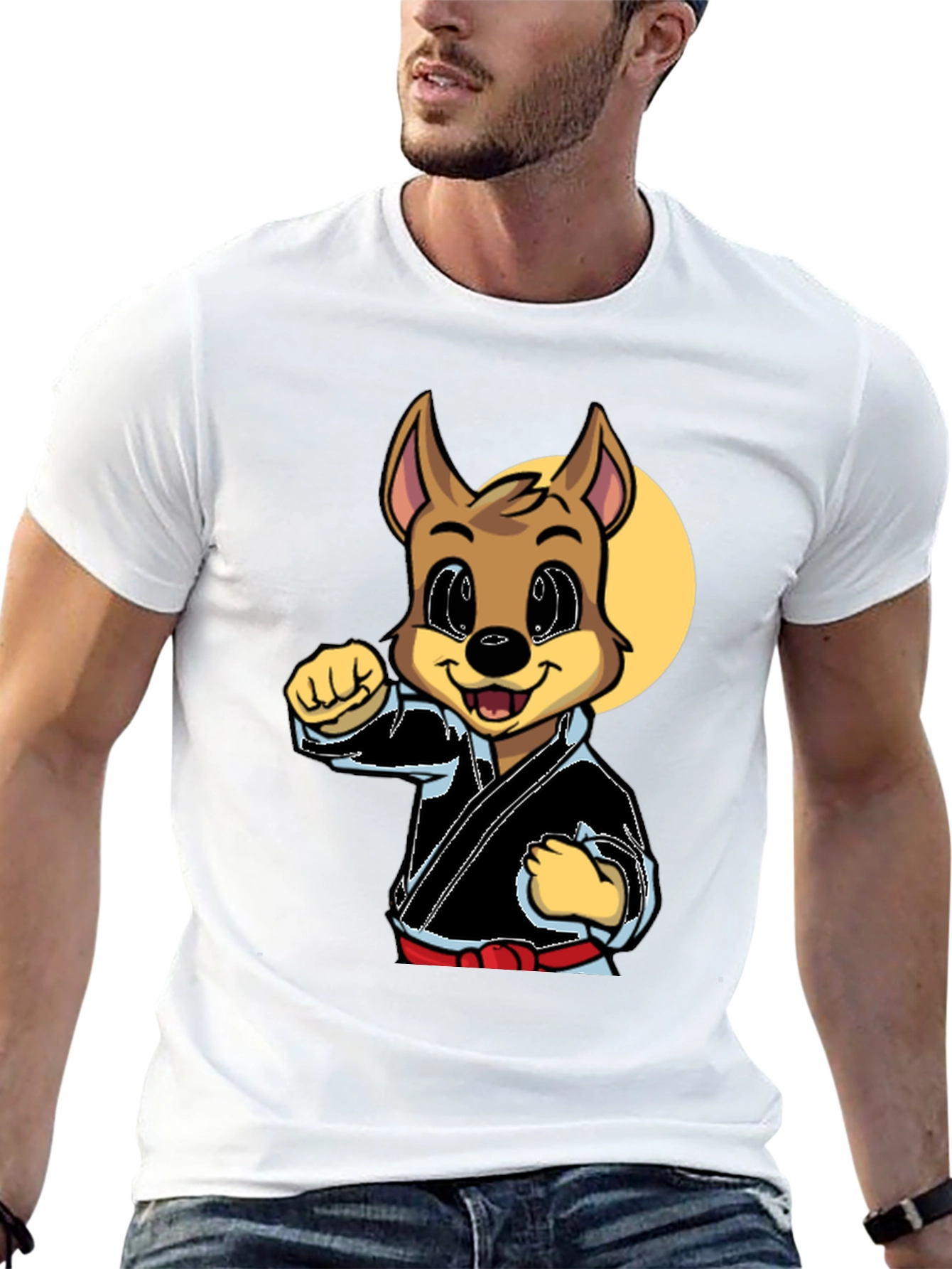 Karate Dog Graphic Tee - Black Martial Arts Shirt