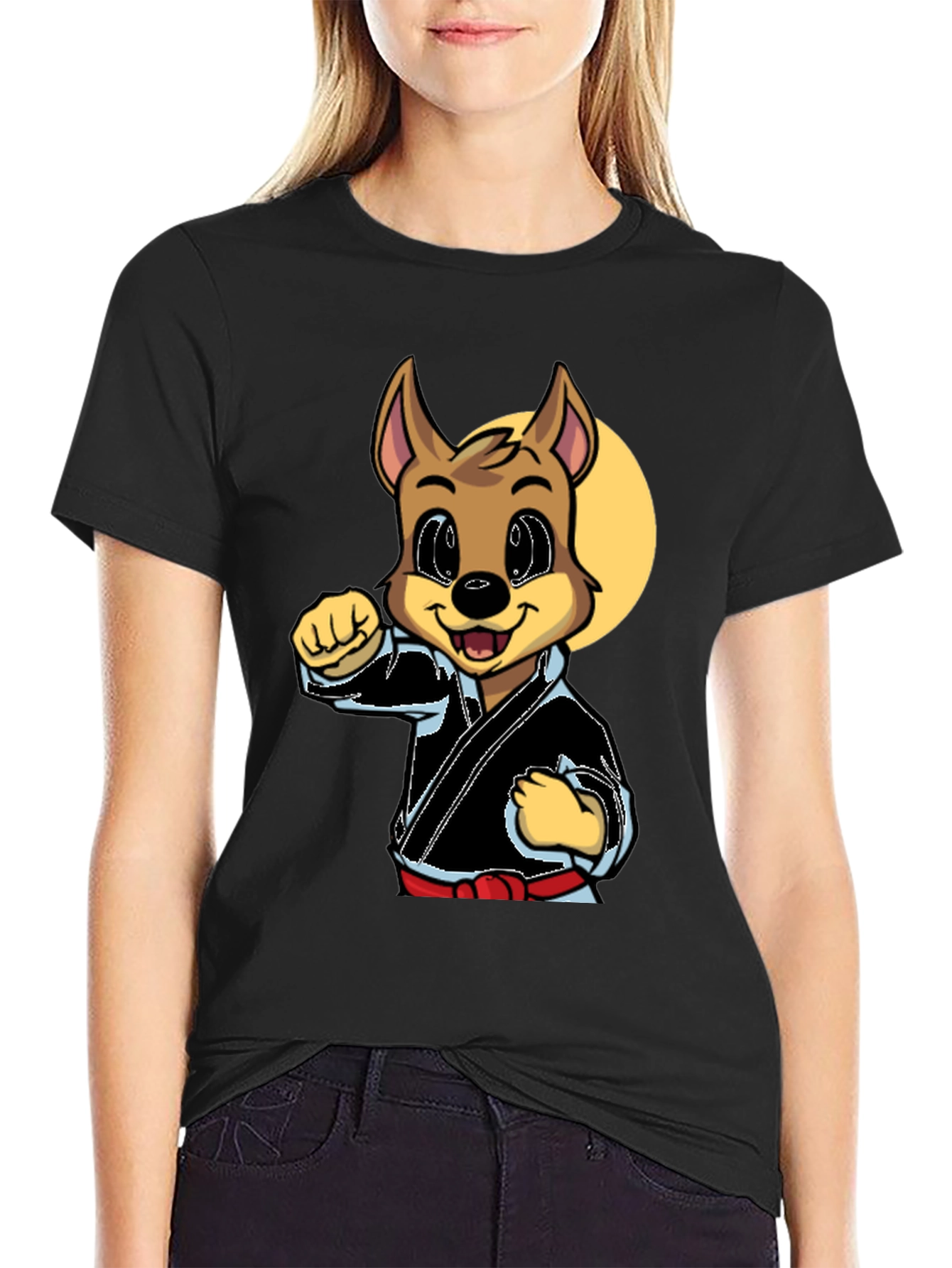Karate Dog Graphic Tee - Black Martial Arts Shirt