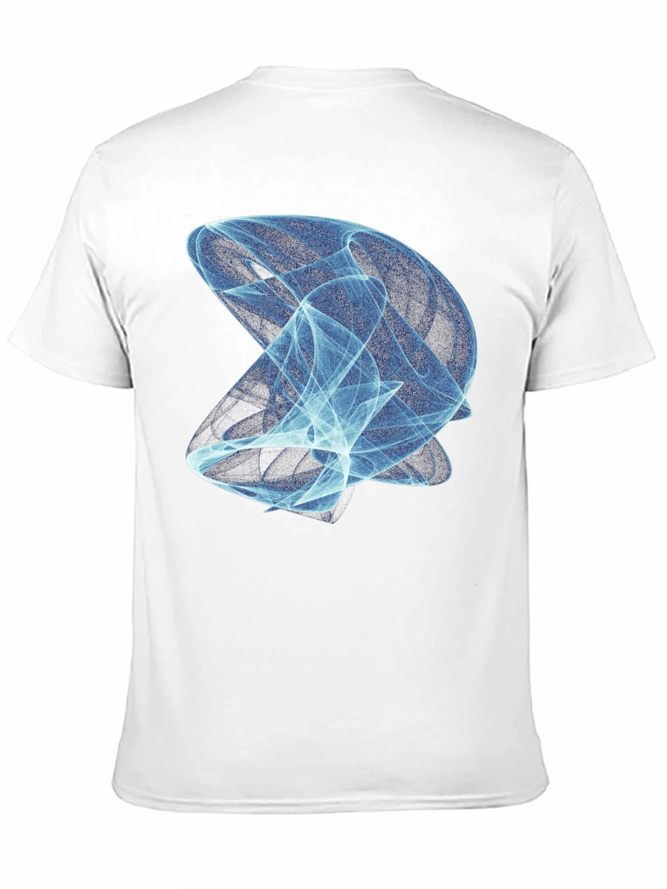 Abstract Blue Vortex Graphic Print Black T-Shirt