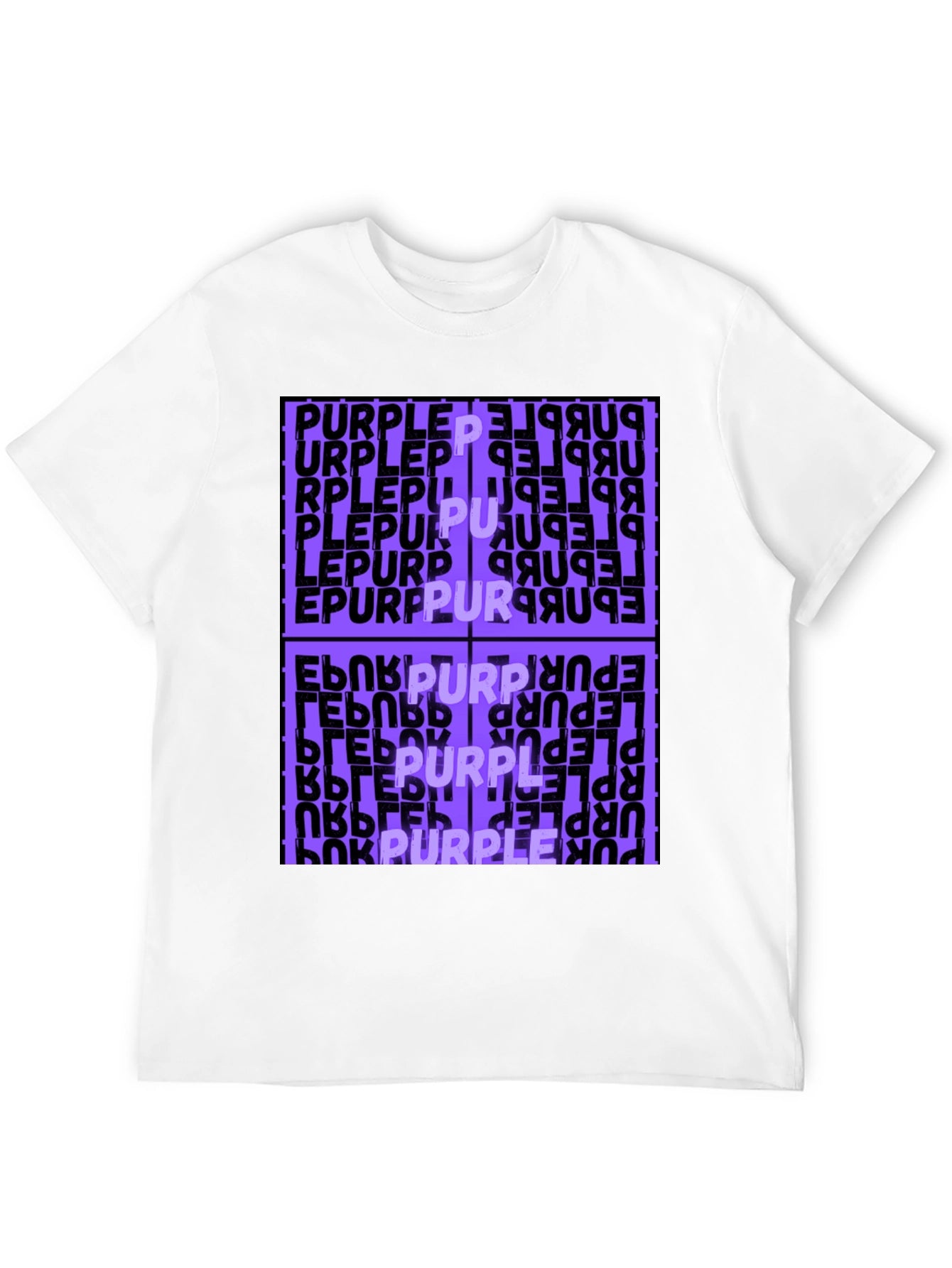 Purple Word Graphic Black T-Shirt