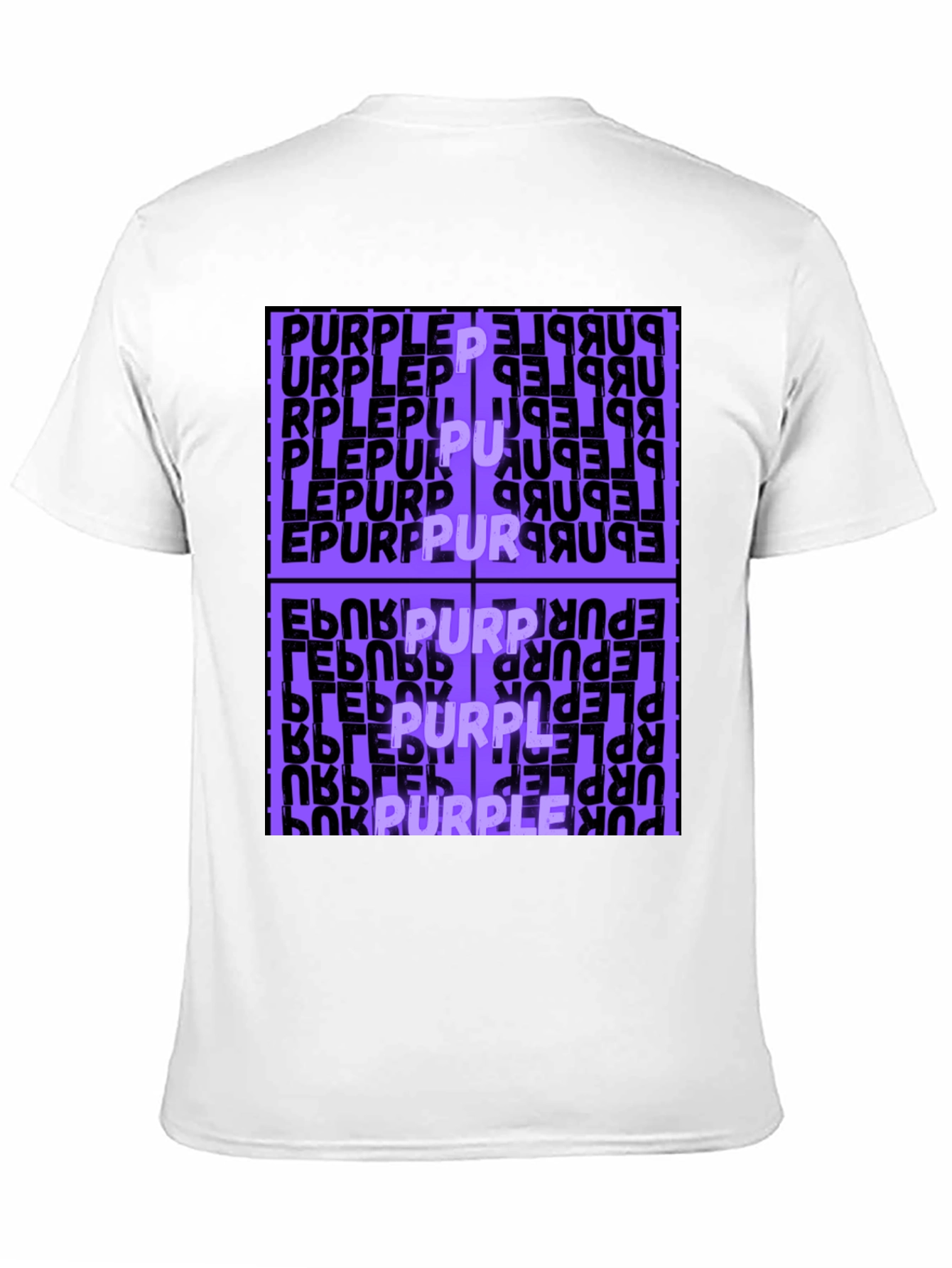 Purple Word Graphic Black T-Shirt
