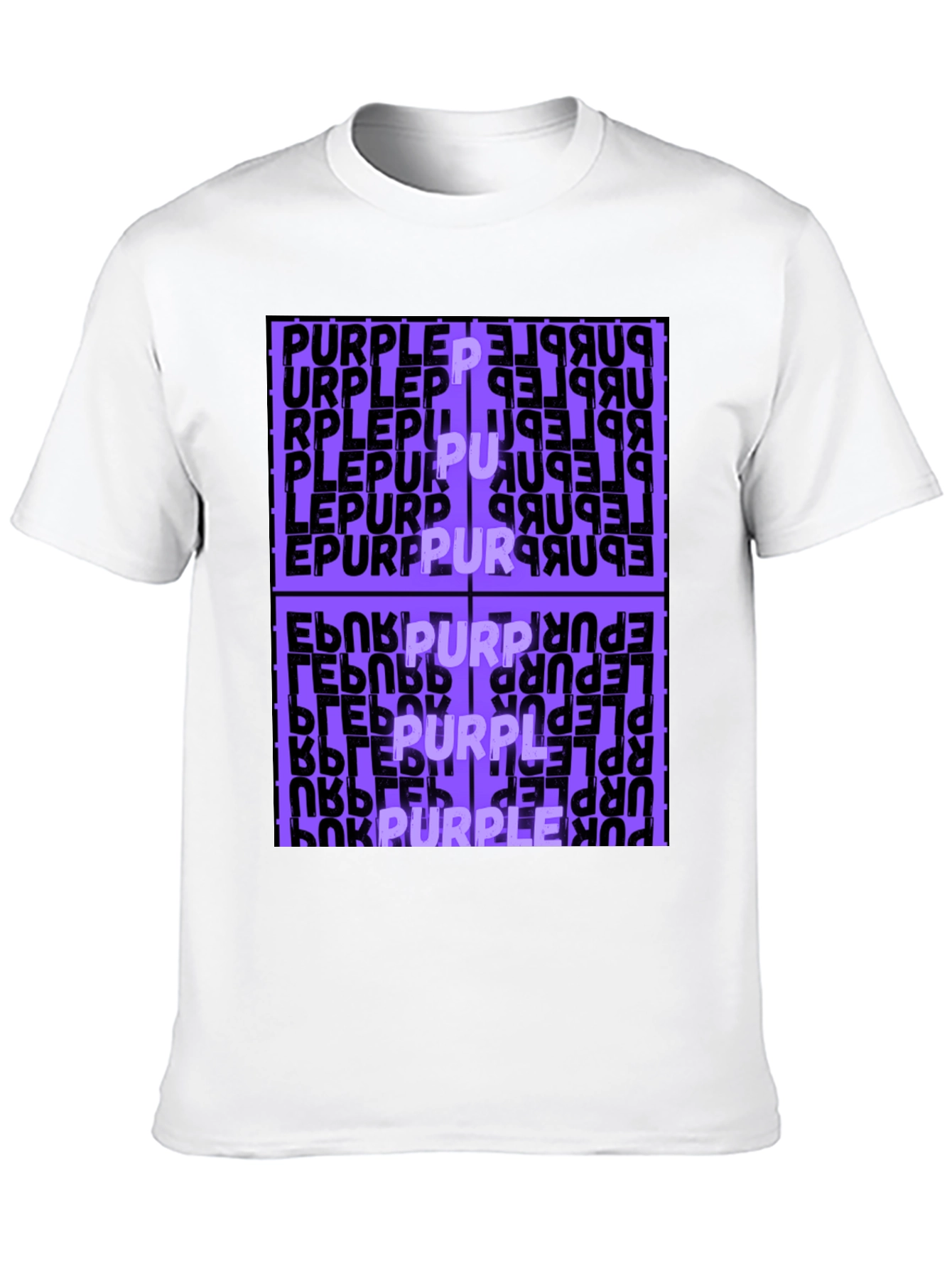 Purple Word Graphic Black T-Shirt