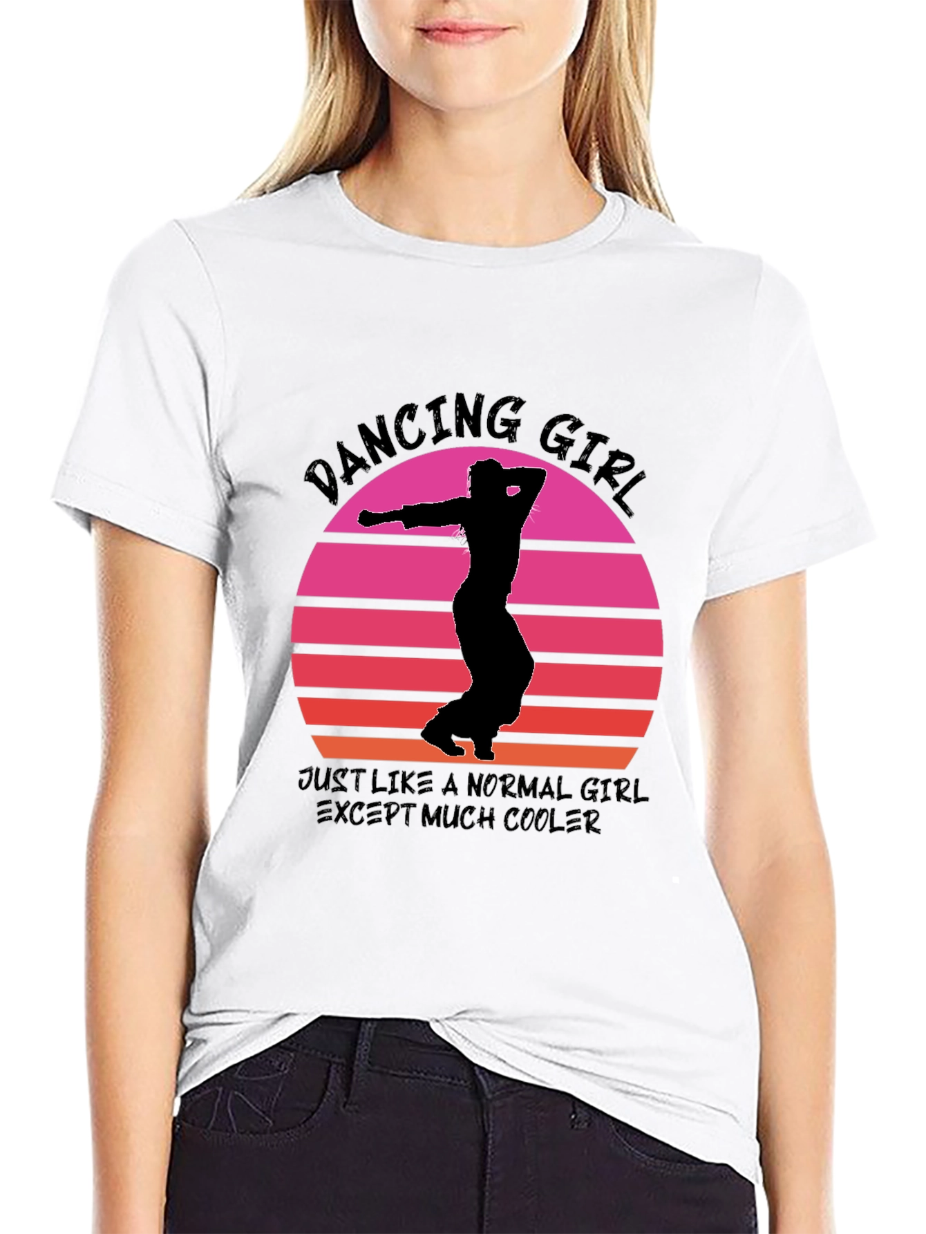 Dancing Girl Sunset Graphic Tee - Cool & Comfy