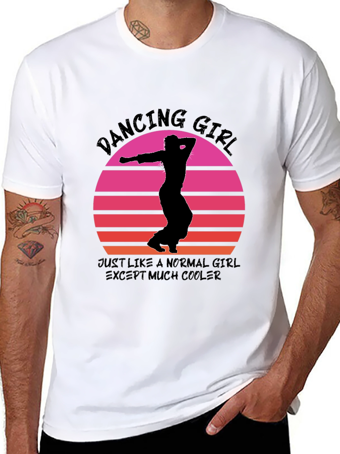 Dancing Girl Sunset Graphic Tee - Cool & Comfy
