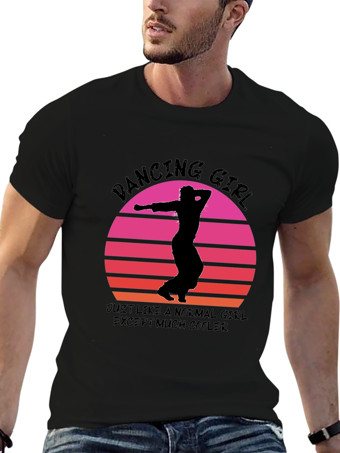 Dancing Girl Sunset Graphic Tee - Cool & Comfy