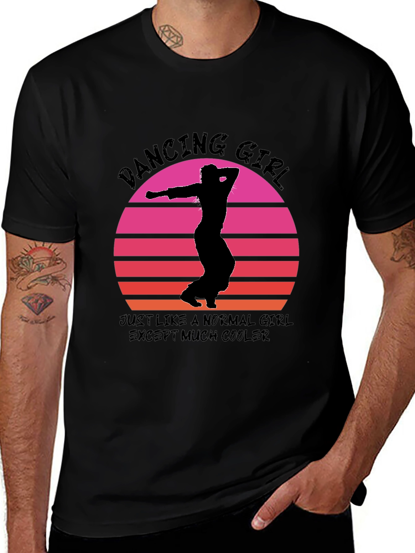 Dancing Girl Sunset Graphic Tee - Cool & Comfy