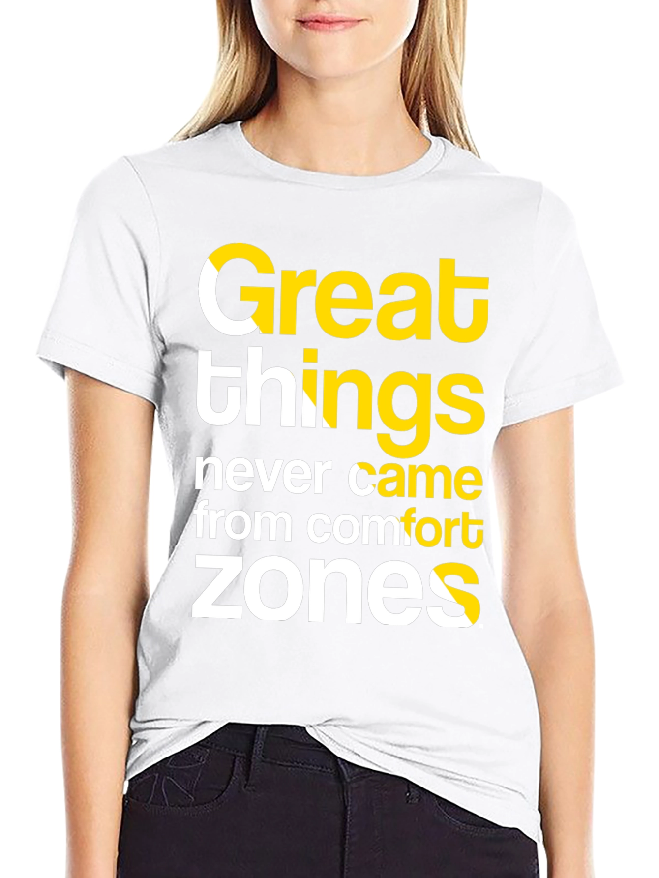 Inspirational T-Shirt: Great Things Comfort Zones