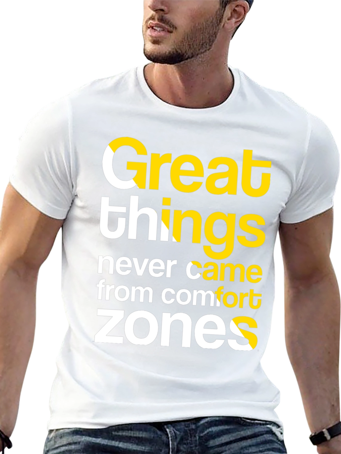 Inspirational T-Shirt: Great Things Comfort Zones