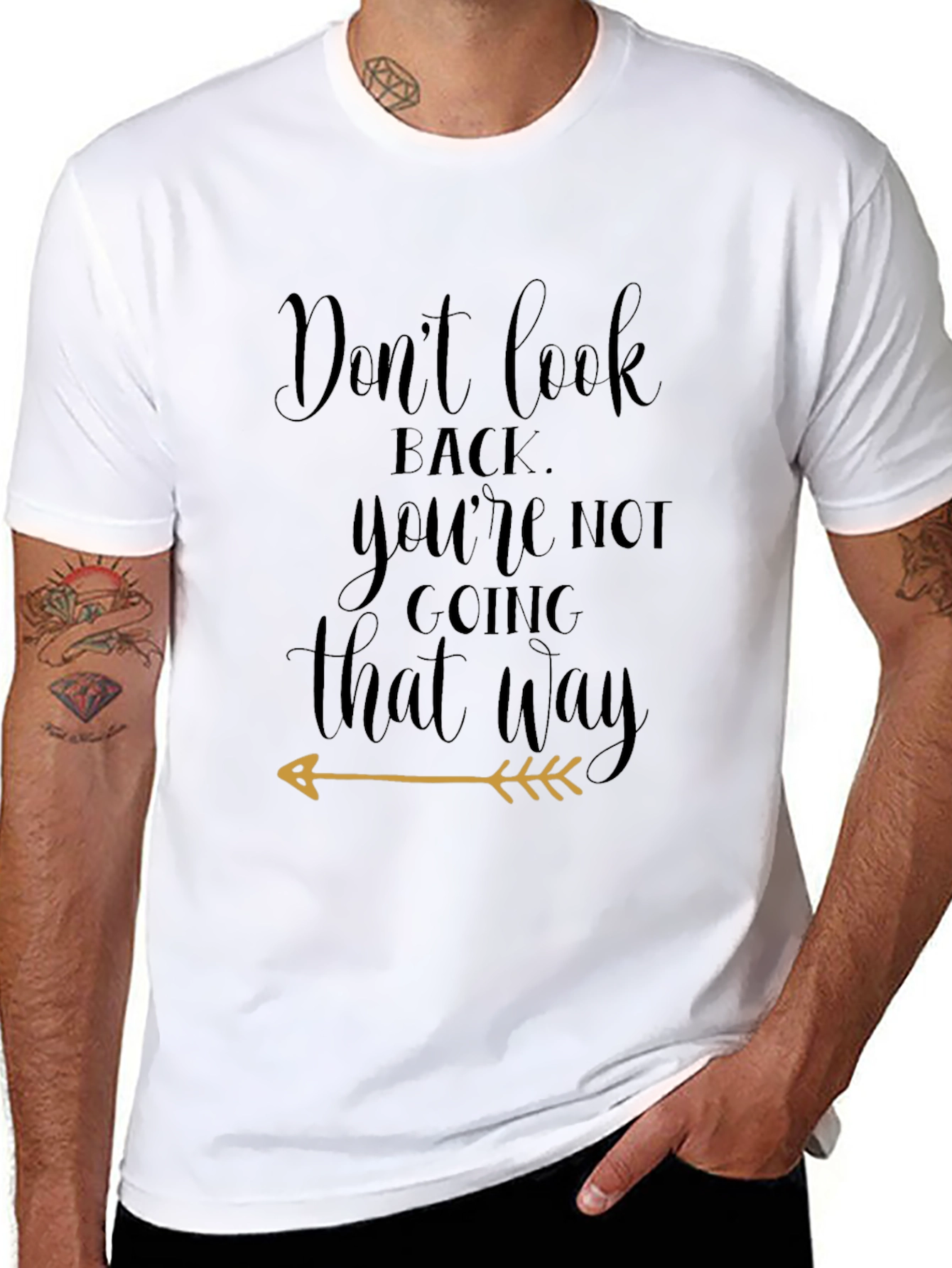 Dont Look Back Black Graphic Tee
