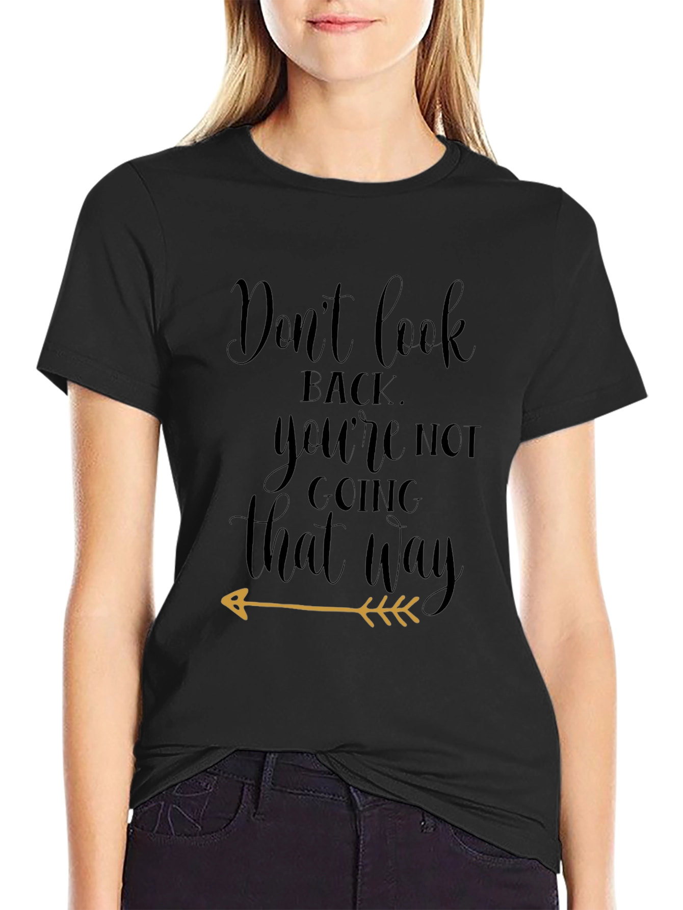 Dont Look Back Black Graphic Tee