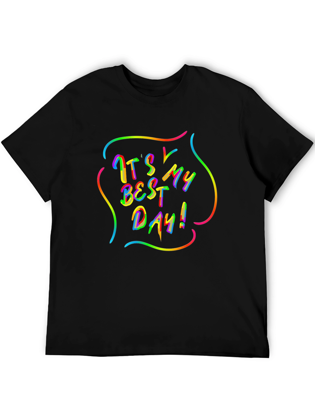 Its My Best Day! Rainbow Graphic Black T-Shirt