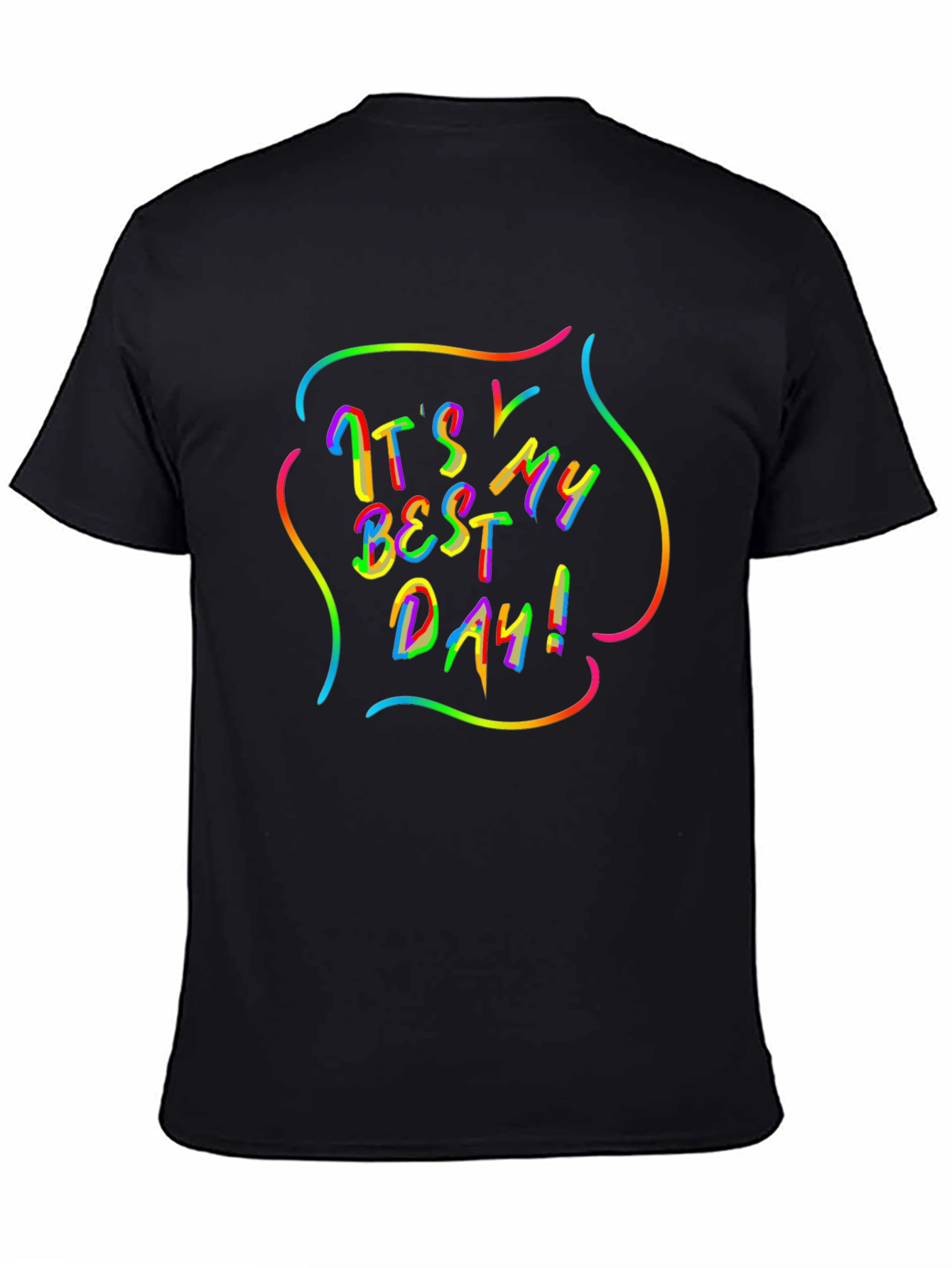 Its My Best Day! Rainbow Graphic Black T-Shirt
