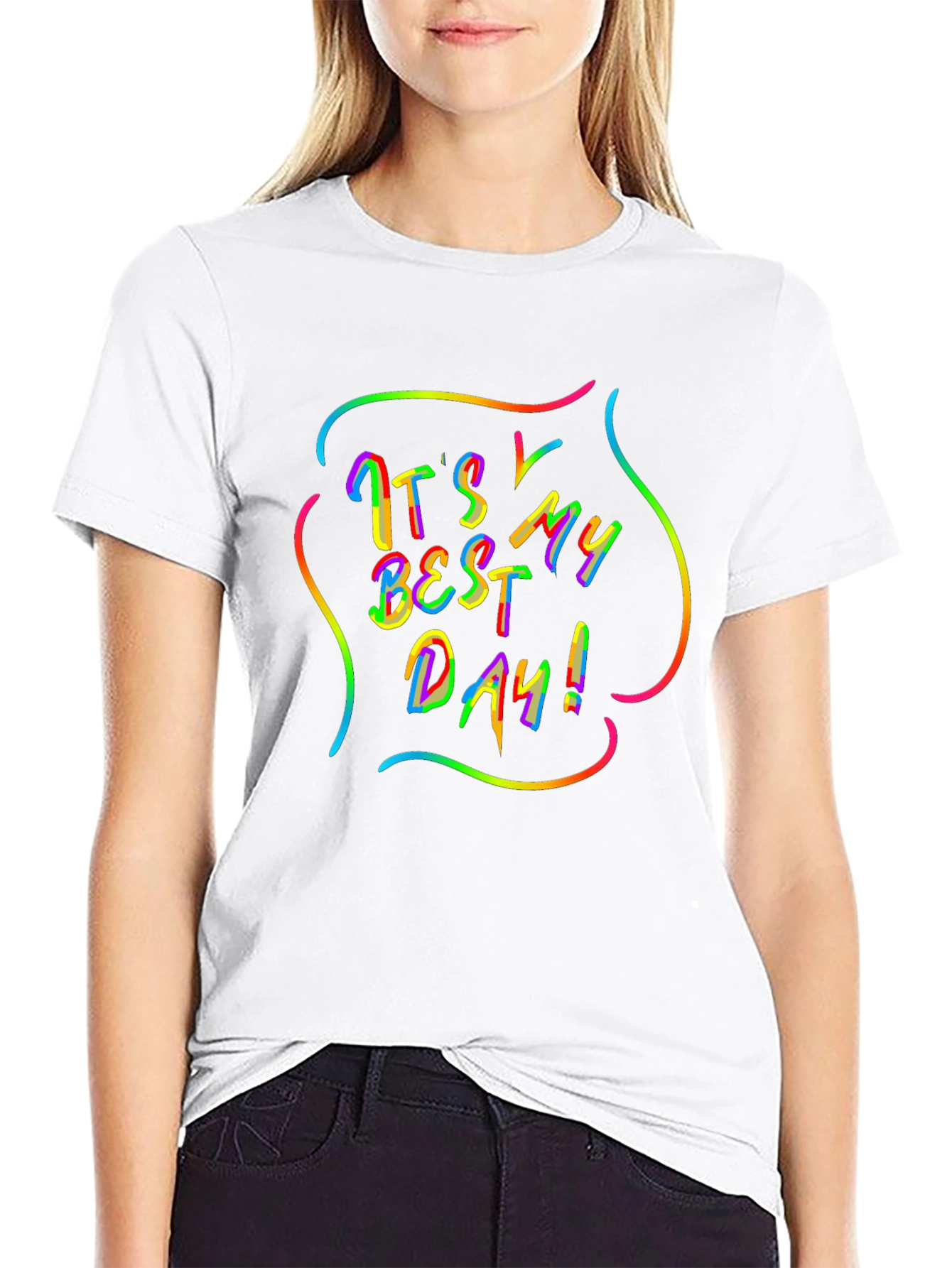 Its My Best Day! Rainbow Graphic Black T-Shirt