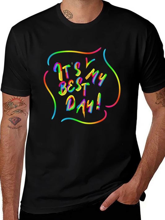 Its My Best Day! Rainbow Graphic Black T-Shirt