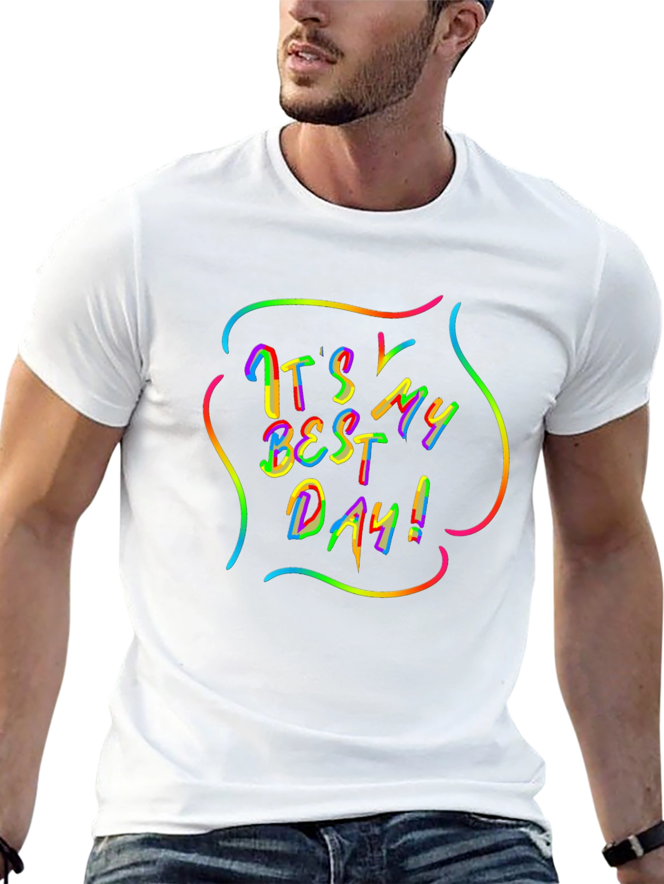 Its My Best Day! Rainbow Graphic Black T-Shirt
