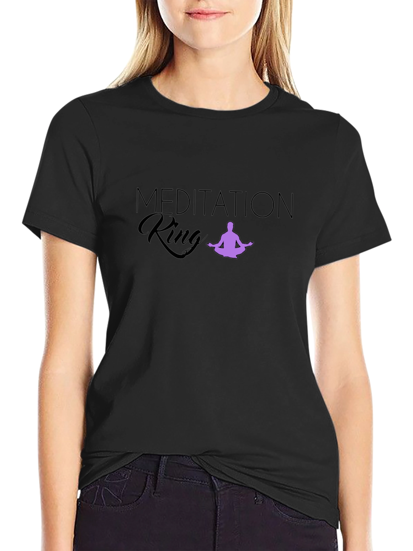 Meditation King T-Shirt - Black Tee