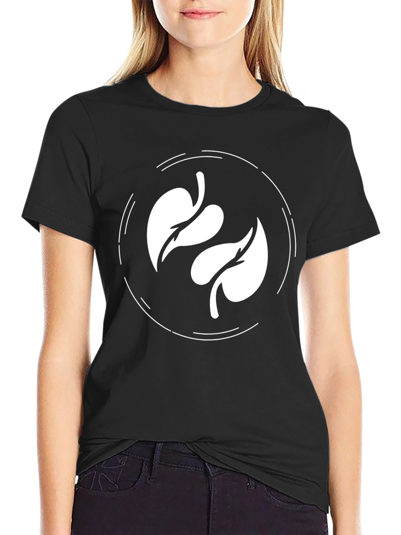 Leaf Circle Graphic Tee - Modern Casual Shirt