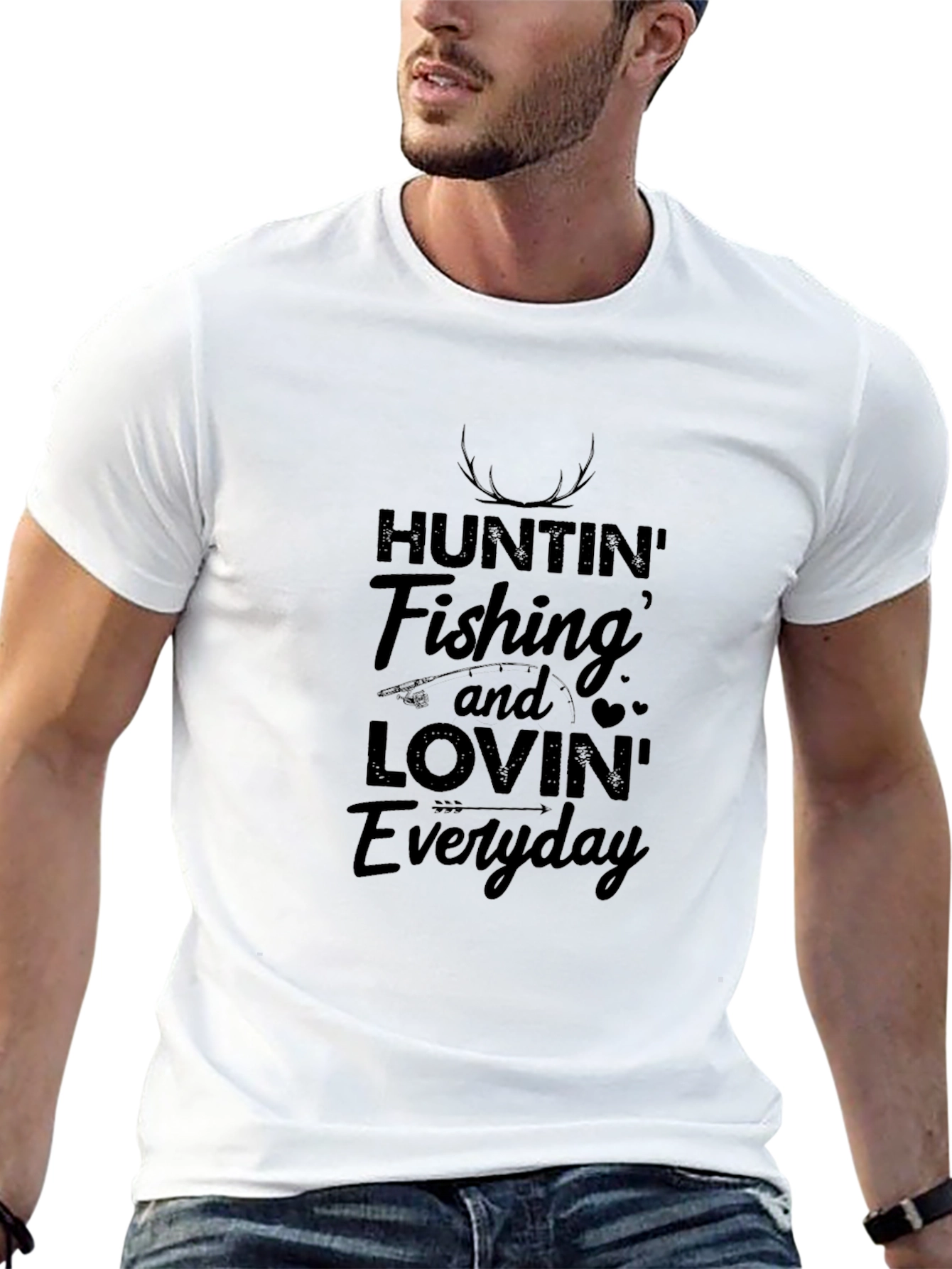 Huntin Fishin and Lovin Everyday Black T-Shirt