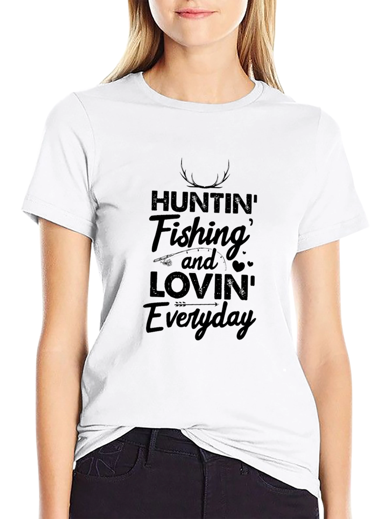 Huntin Fishin and Lovin Everyday Black T-Shirt