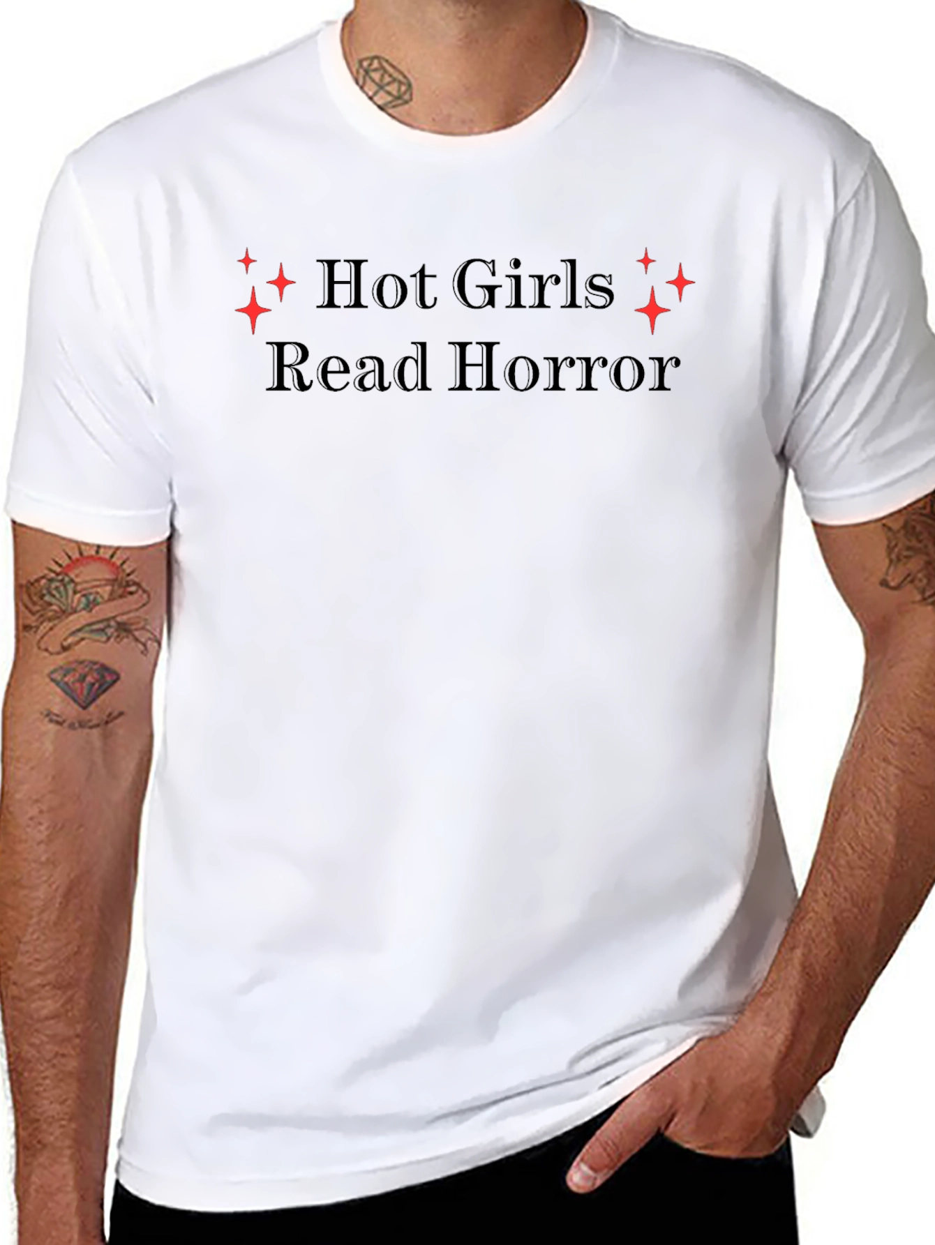 Hot Girls Read Horror Black Tee