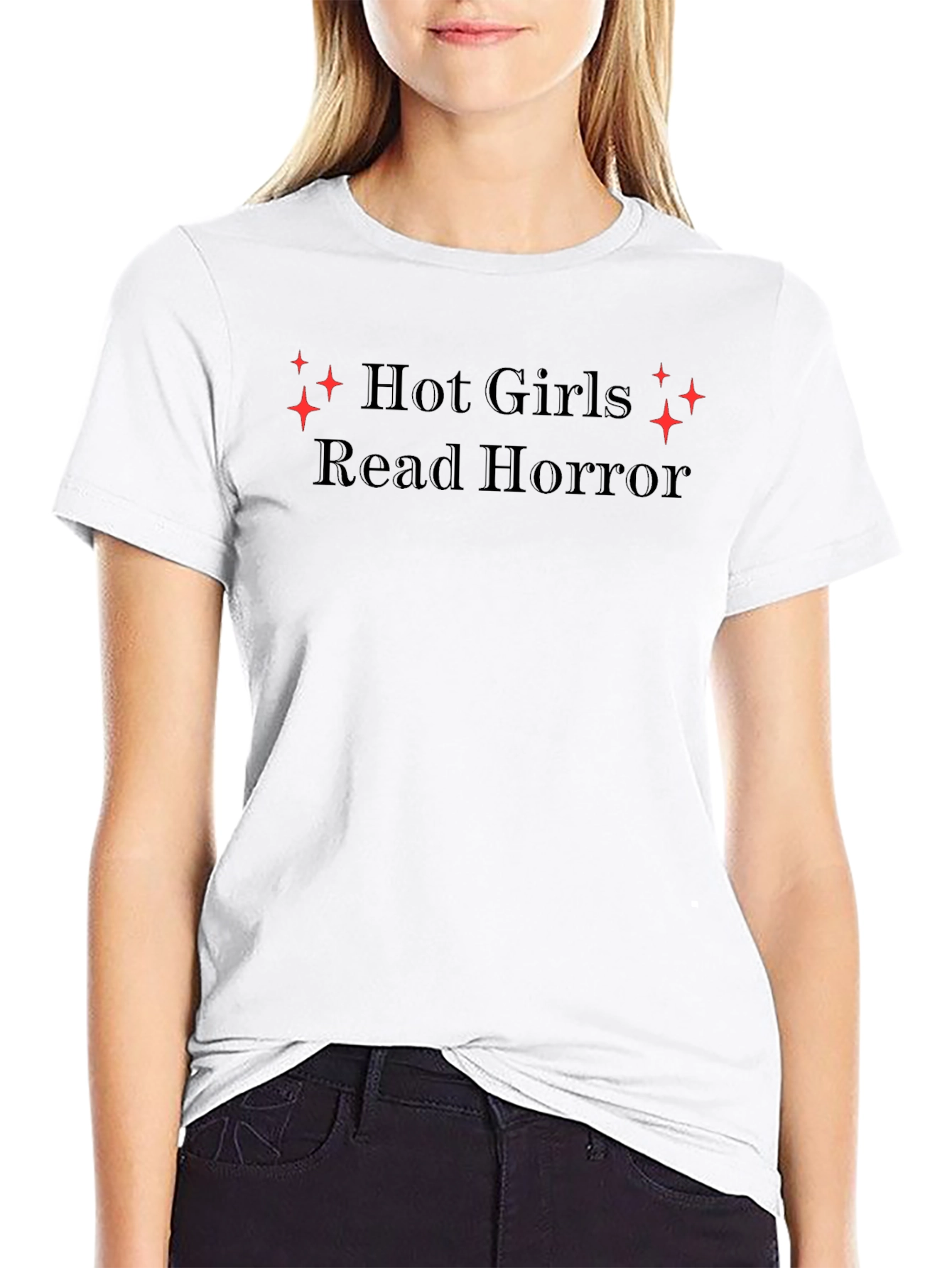Hot Girls Read Horror Black Tee