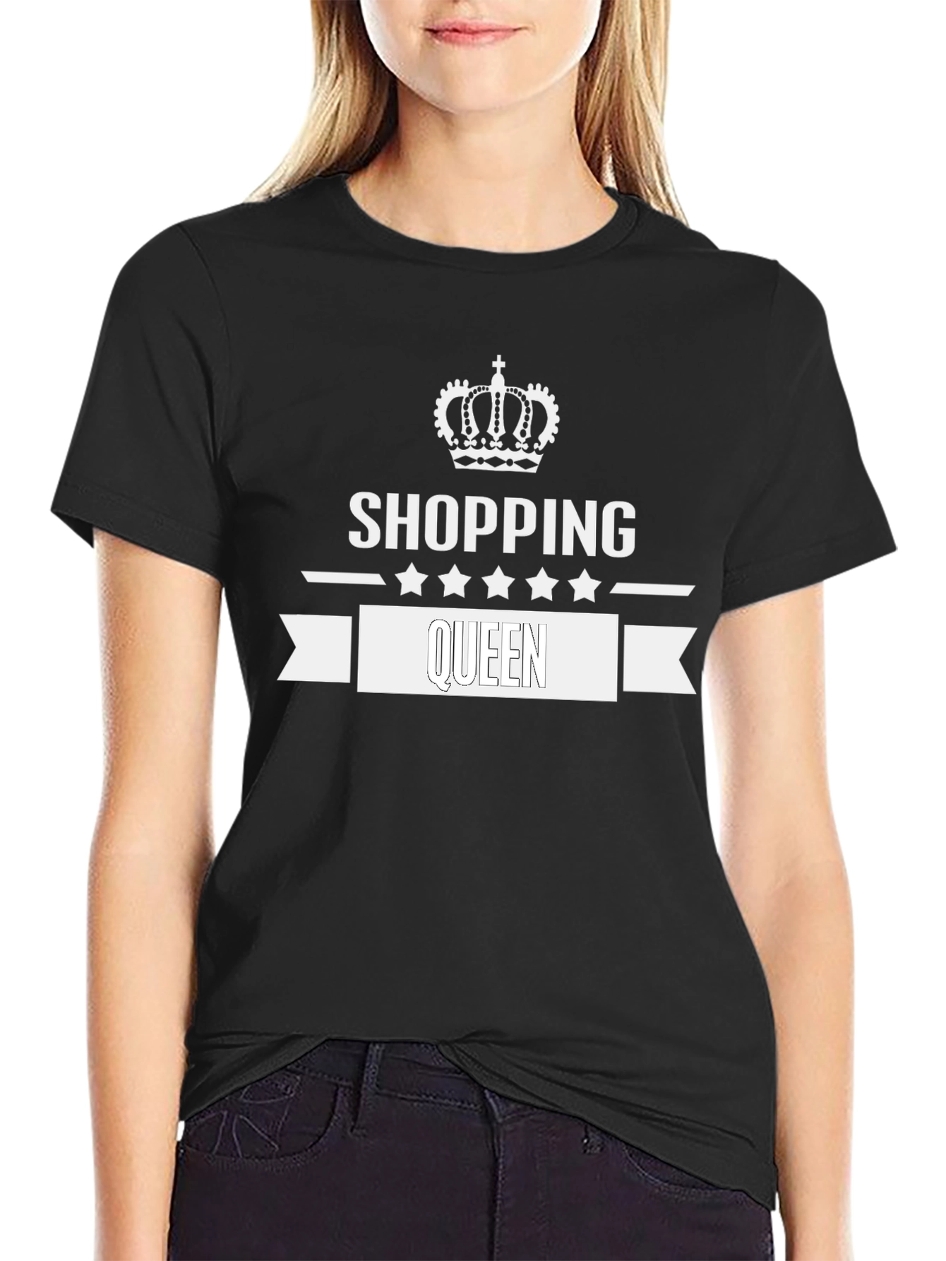 Shopping Queen Black T-Shirt