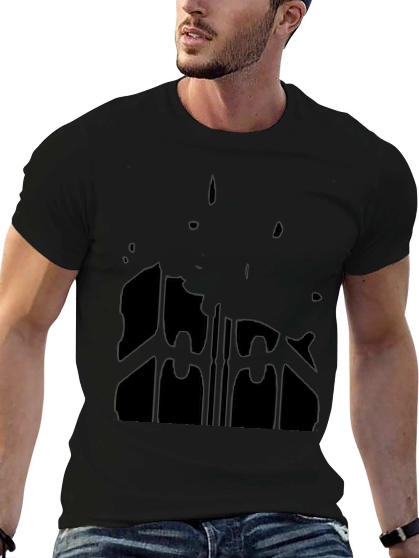 Black Graphic Print T-Shirt