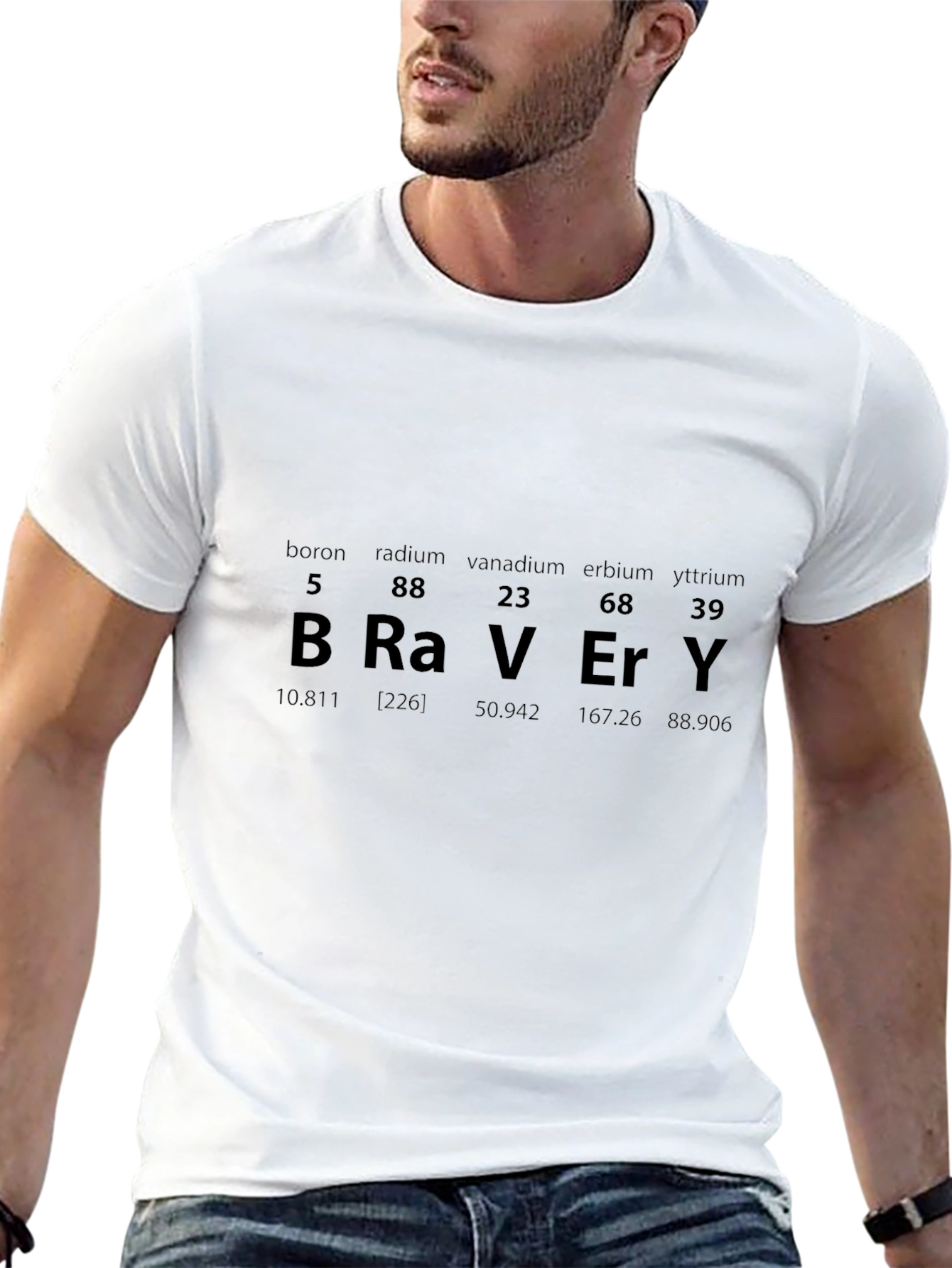 Bravery Periodic Table Mens Black T-Shirt