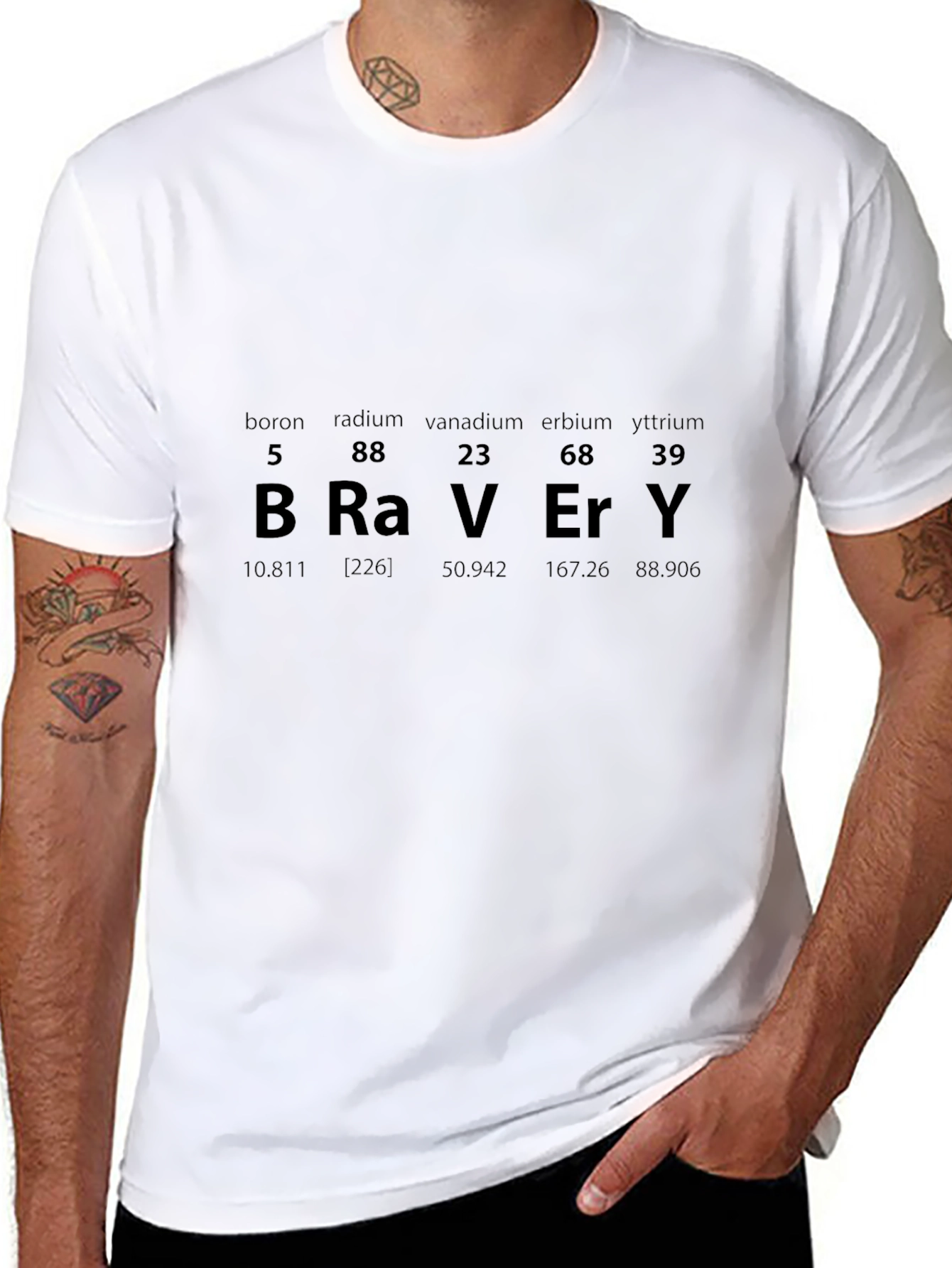 Bravery Periodic Table Mens Black T-Shirt