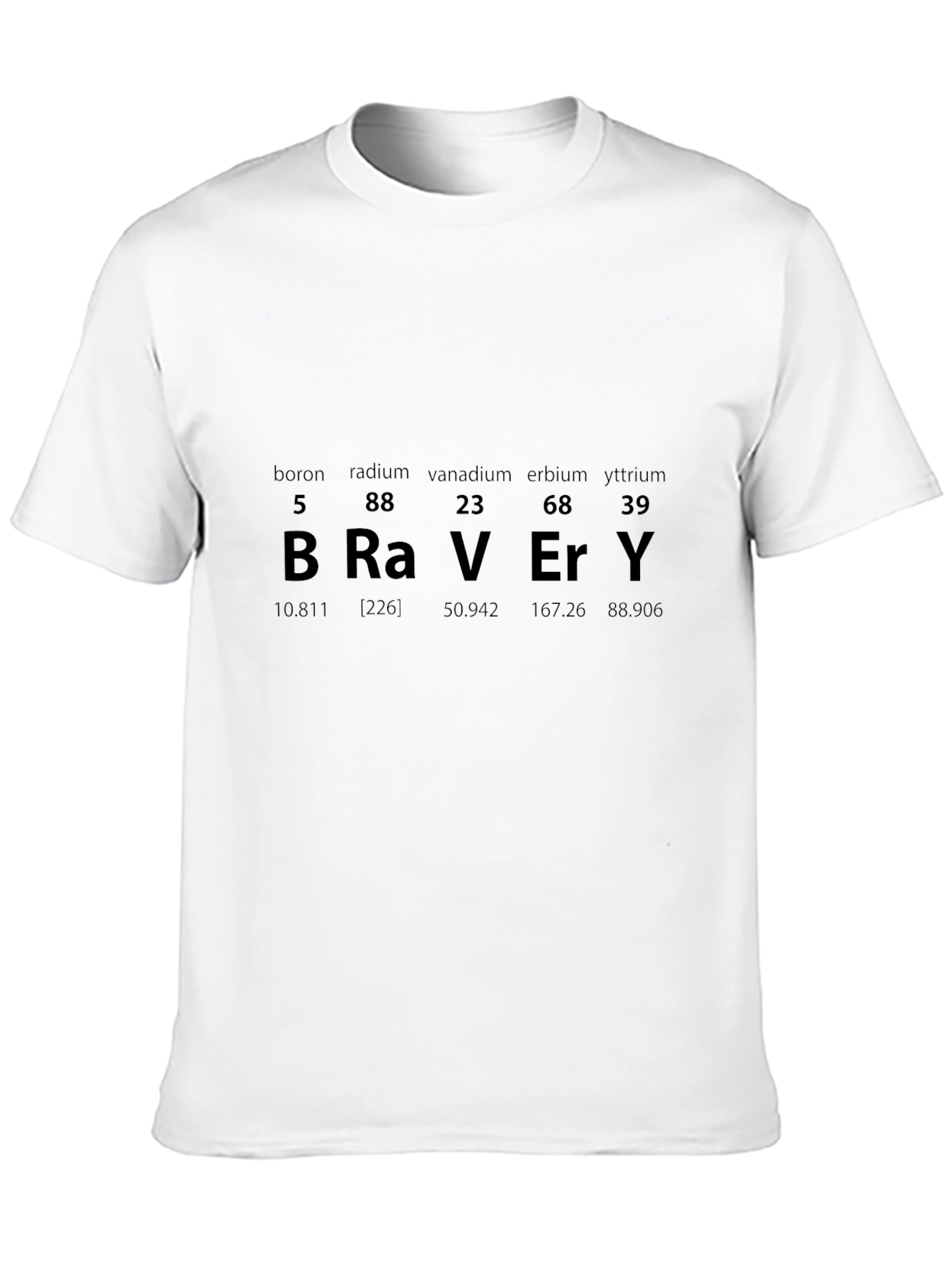 Bravery Periodic Table Mens Black T-Shirt