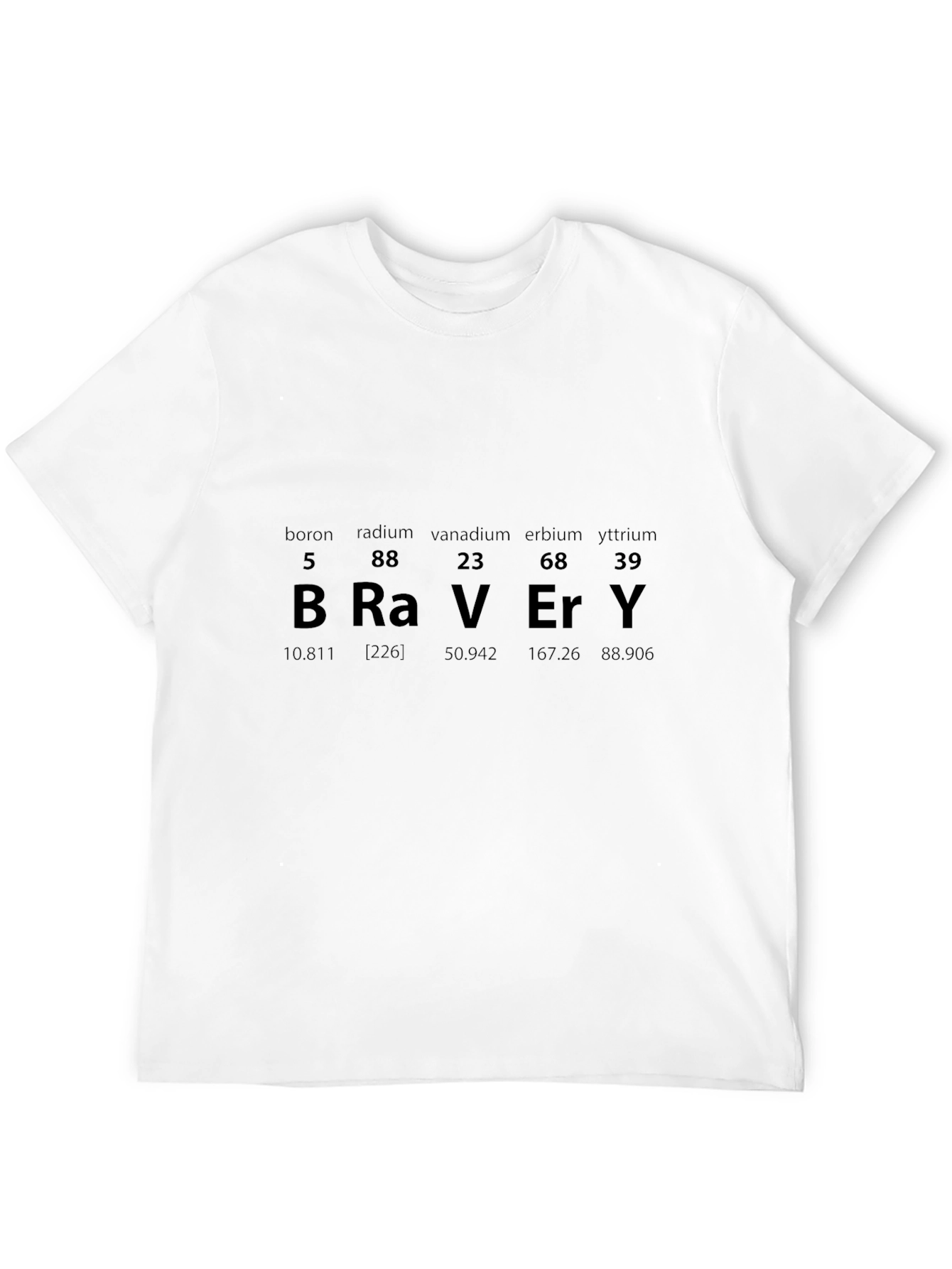 Bravery Periodic Table Mens Black T-Shirt