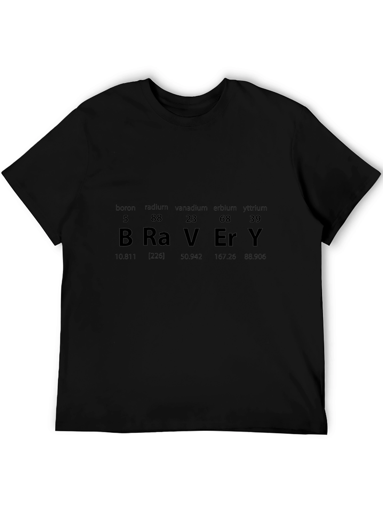 Bravery Periodic Table Mens Black T-Shirt