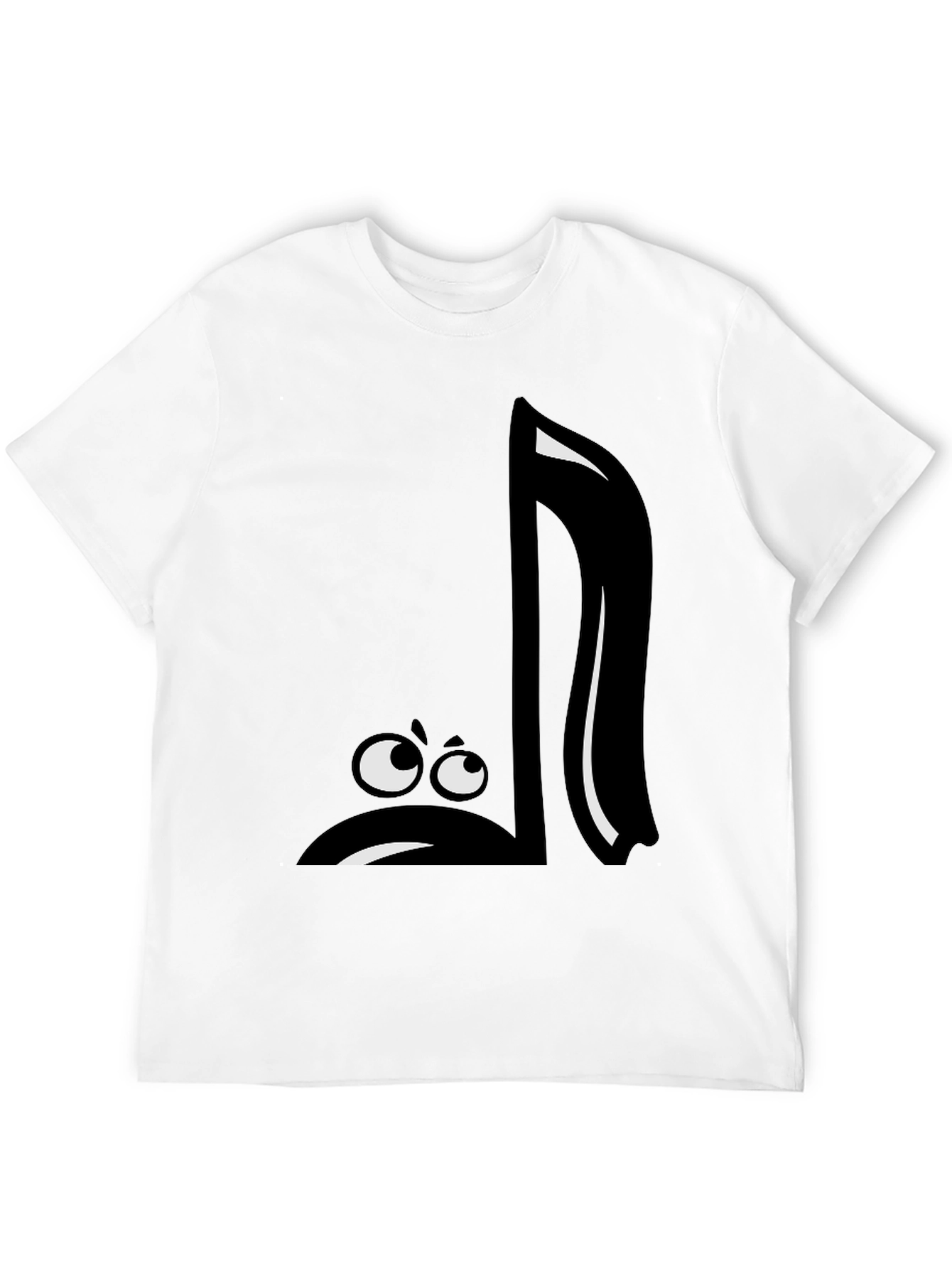 Funny Music Note Graphic Black T-Shirt