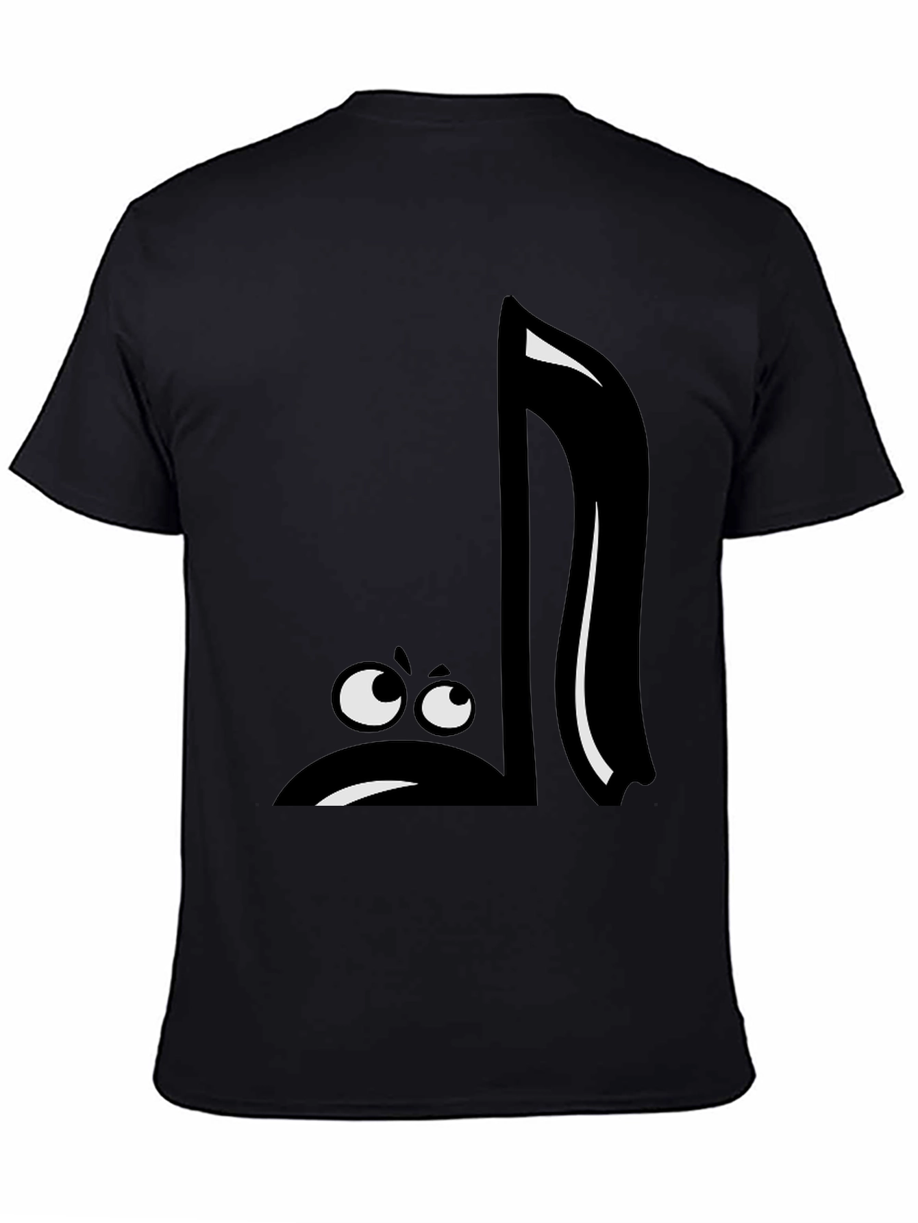 Funny Music Note Graphic Black T-Shirt