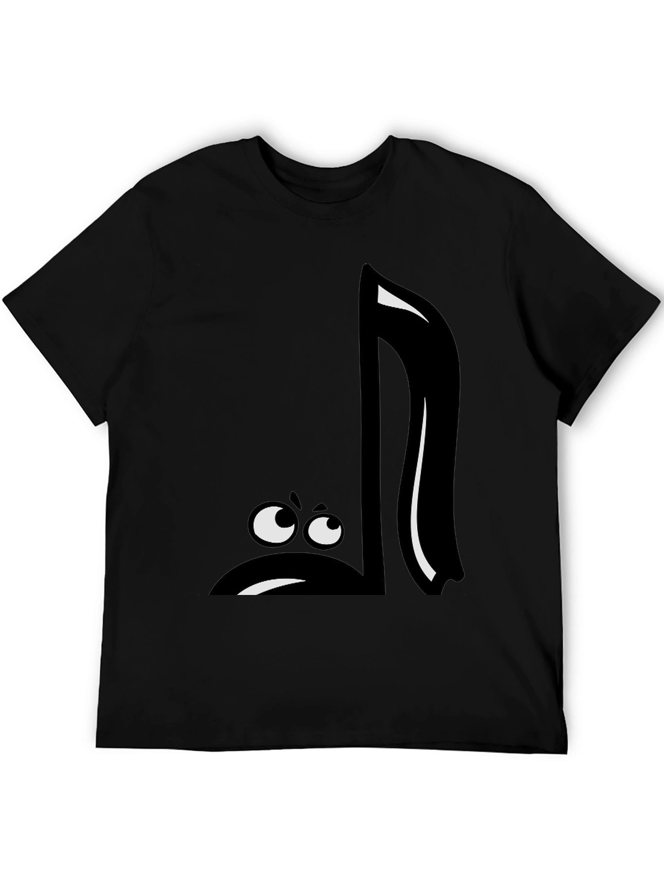 Funny Music Note Graphic Black T-Shirt