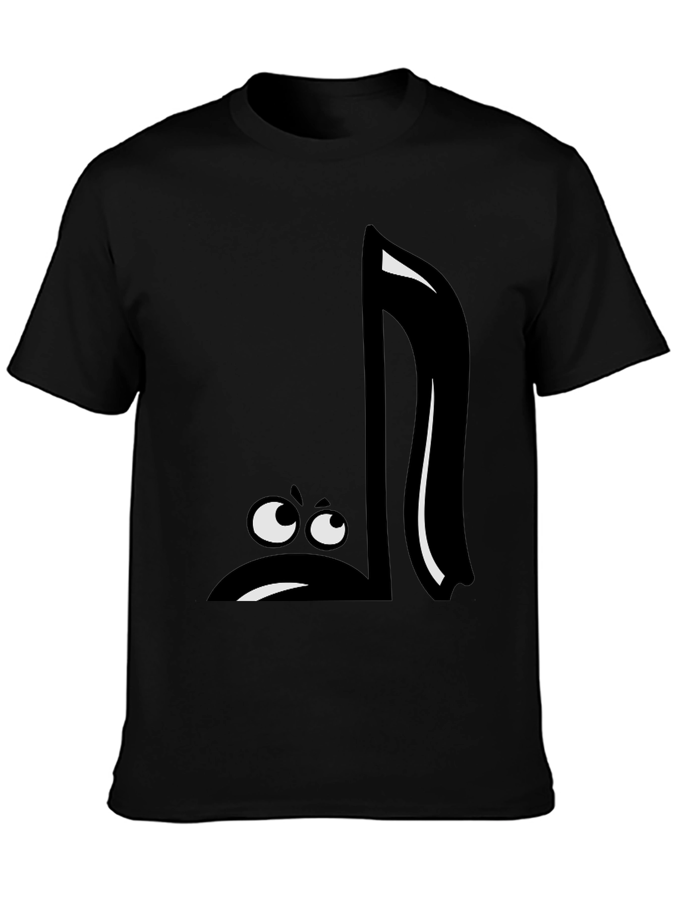 Funny Music Note Graphic Black T-Shirt