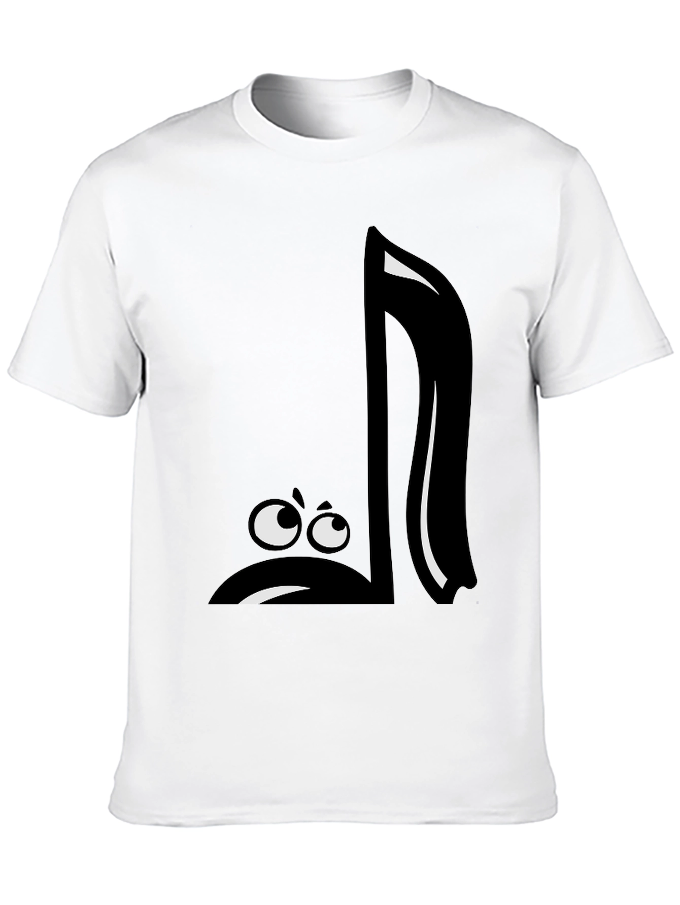Funny Music Note Graphic Black T-Shirt
