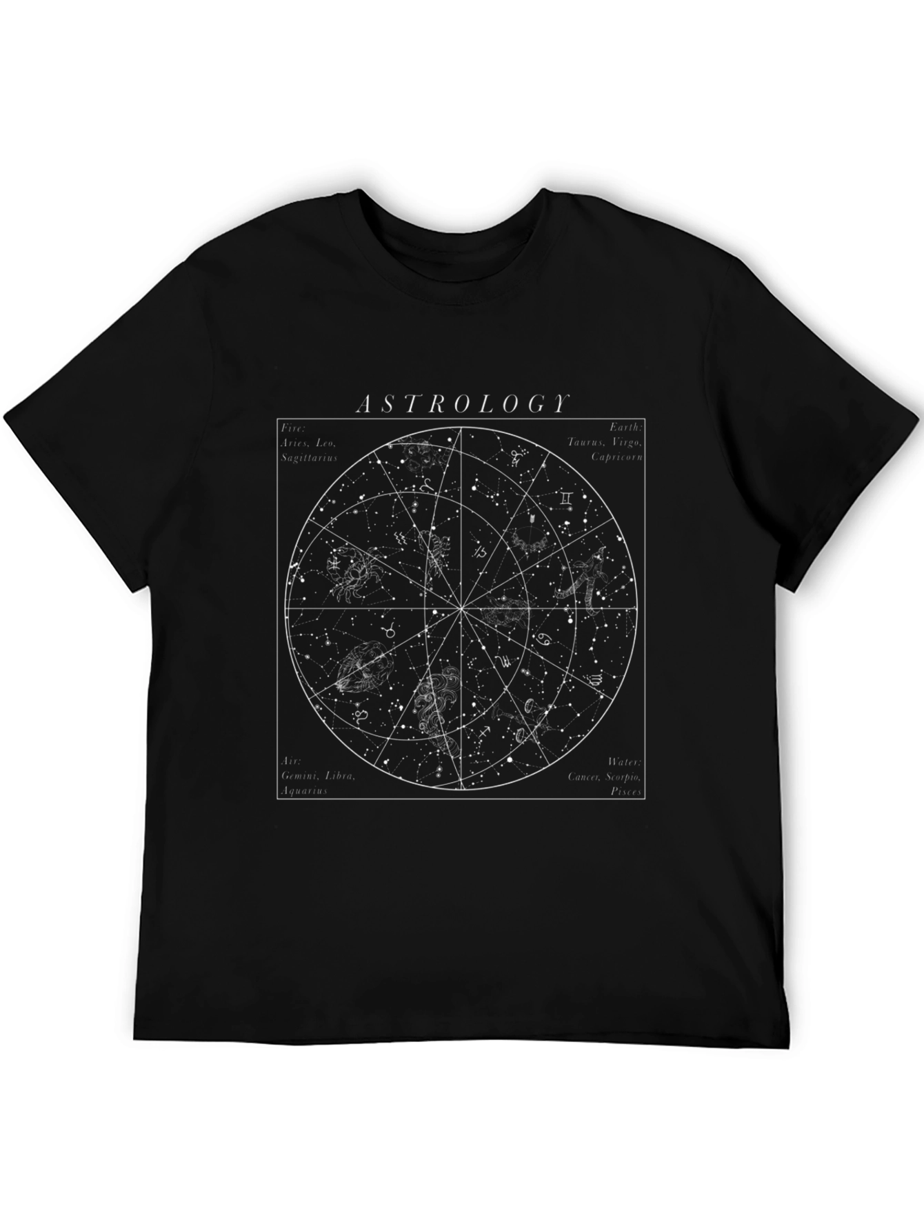 Astrology Chart Graphic Tee - Celestial Design