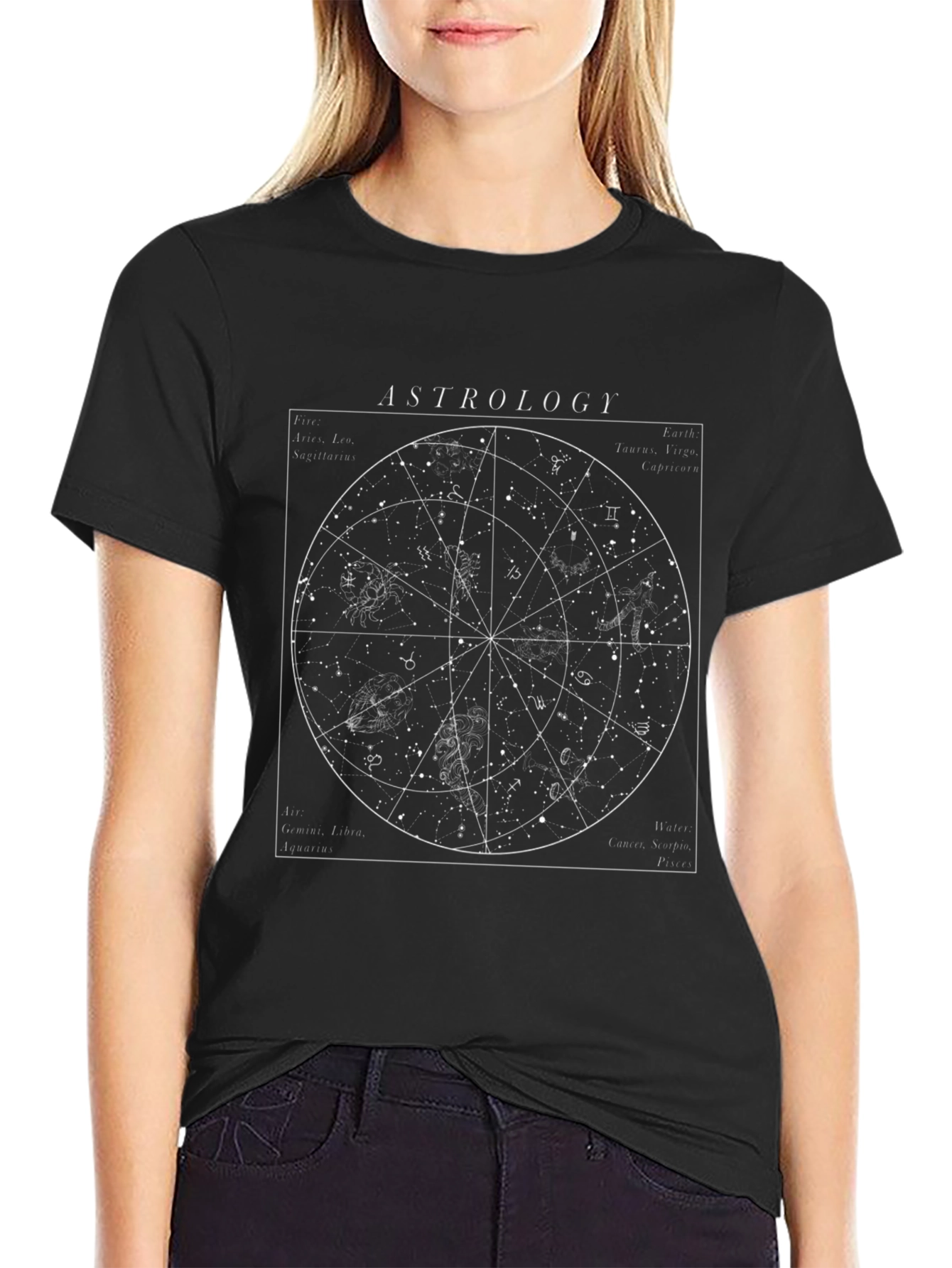 Astrology Chart Graphic Tee - Celestial Design