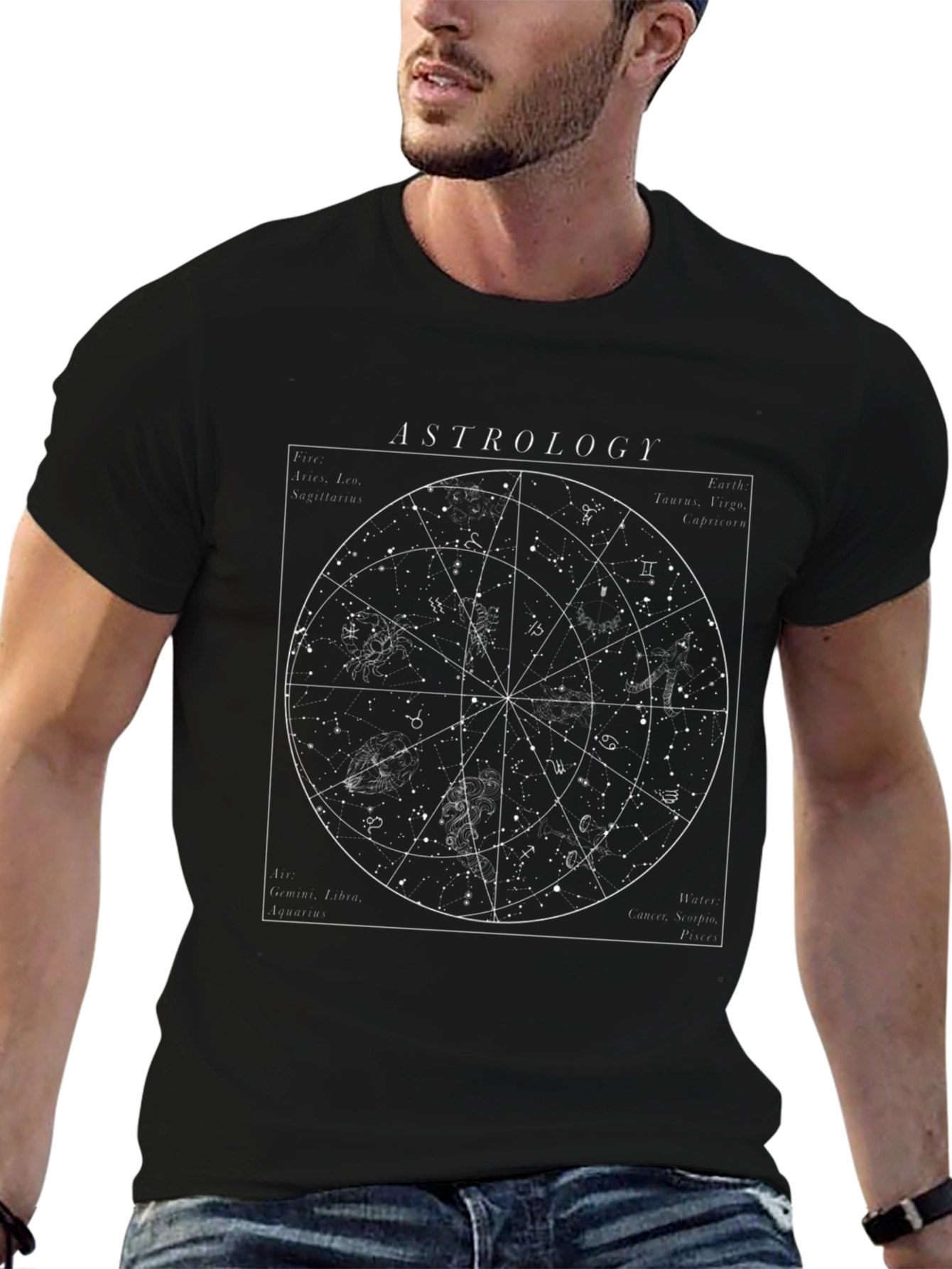 Astrology Chart Graphic Tee - Celestial Design