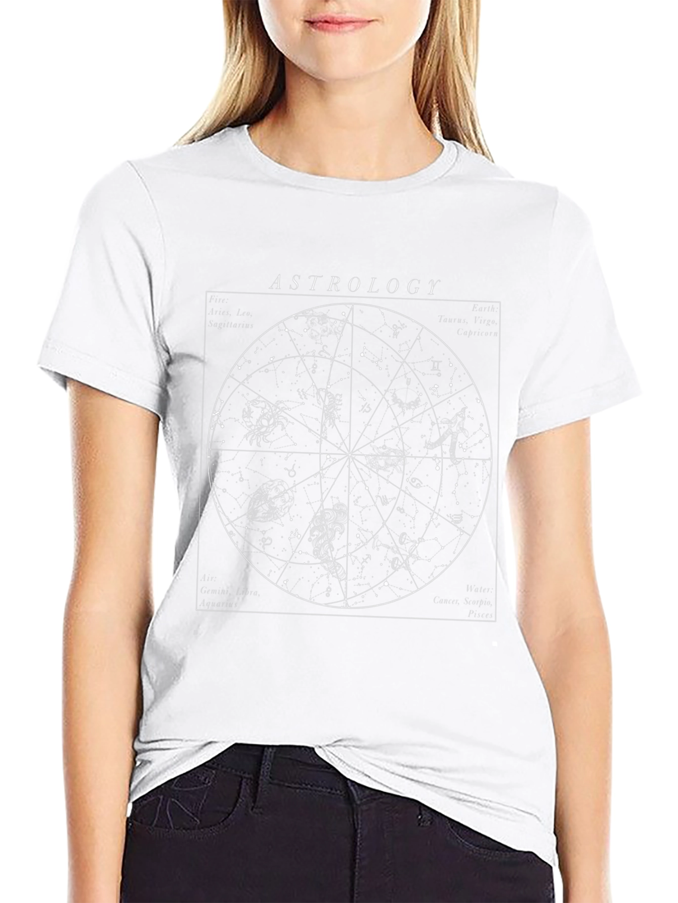 Astrology Chart Graphic Tee - Celestial Design