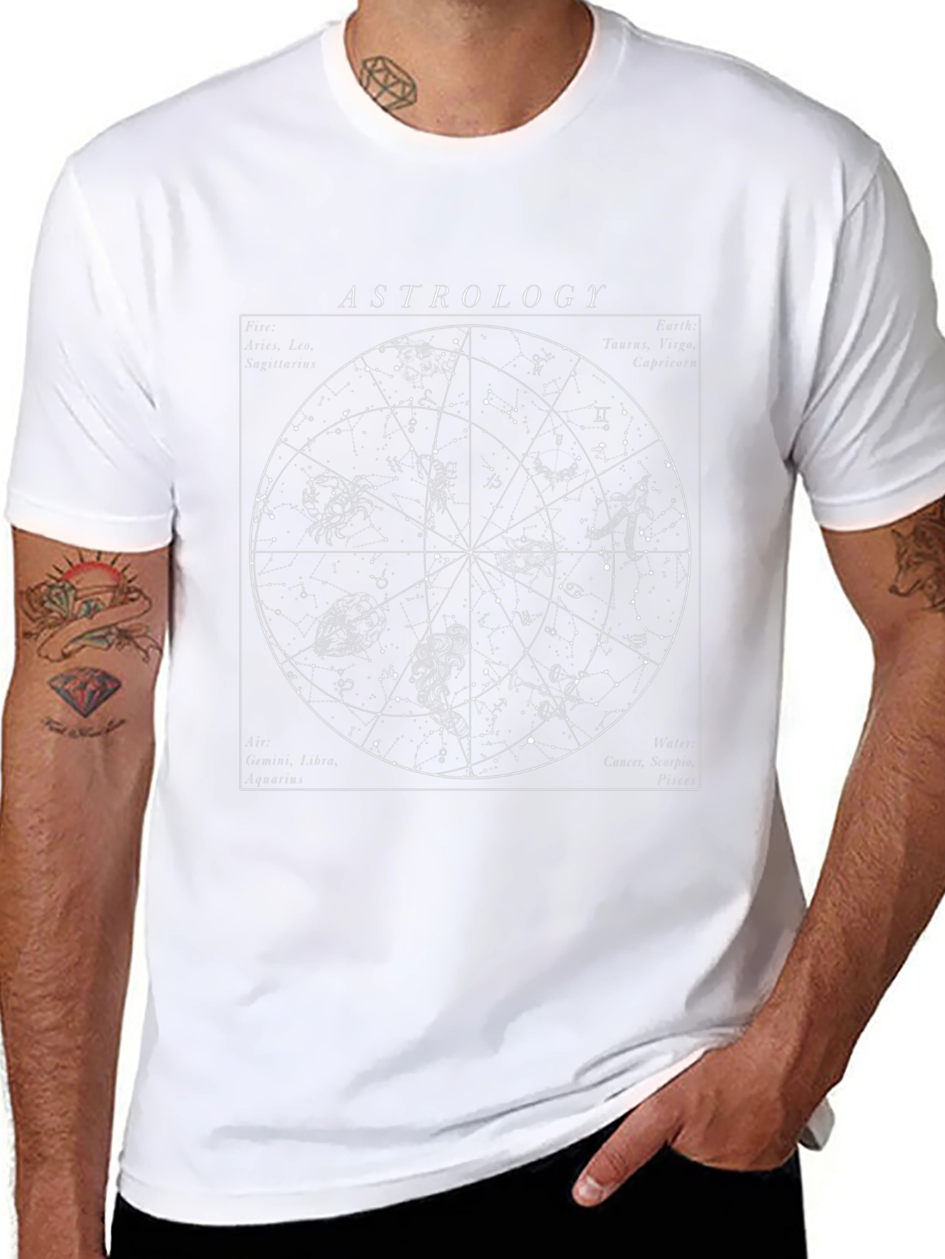 Astrology Chart Graphic Tee - Celestial Design