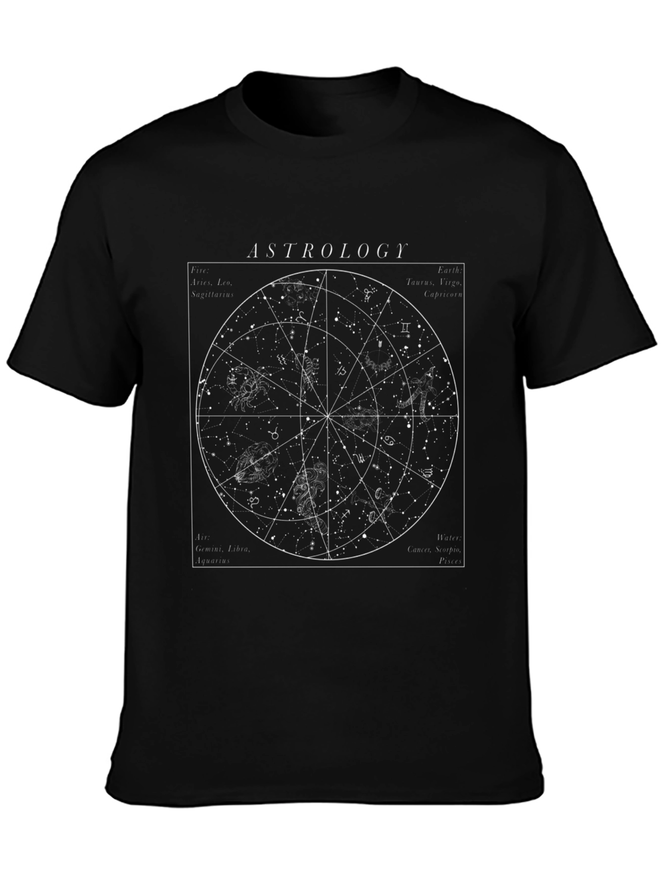 Astrology Chart Graphic Tee - Celestial Design