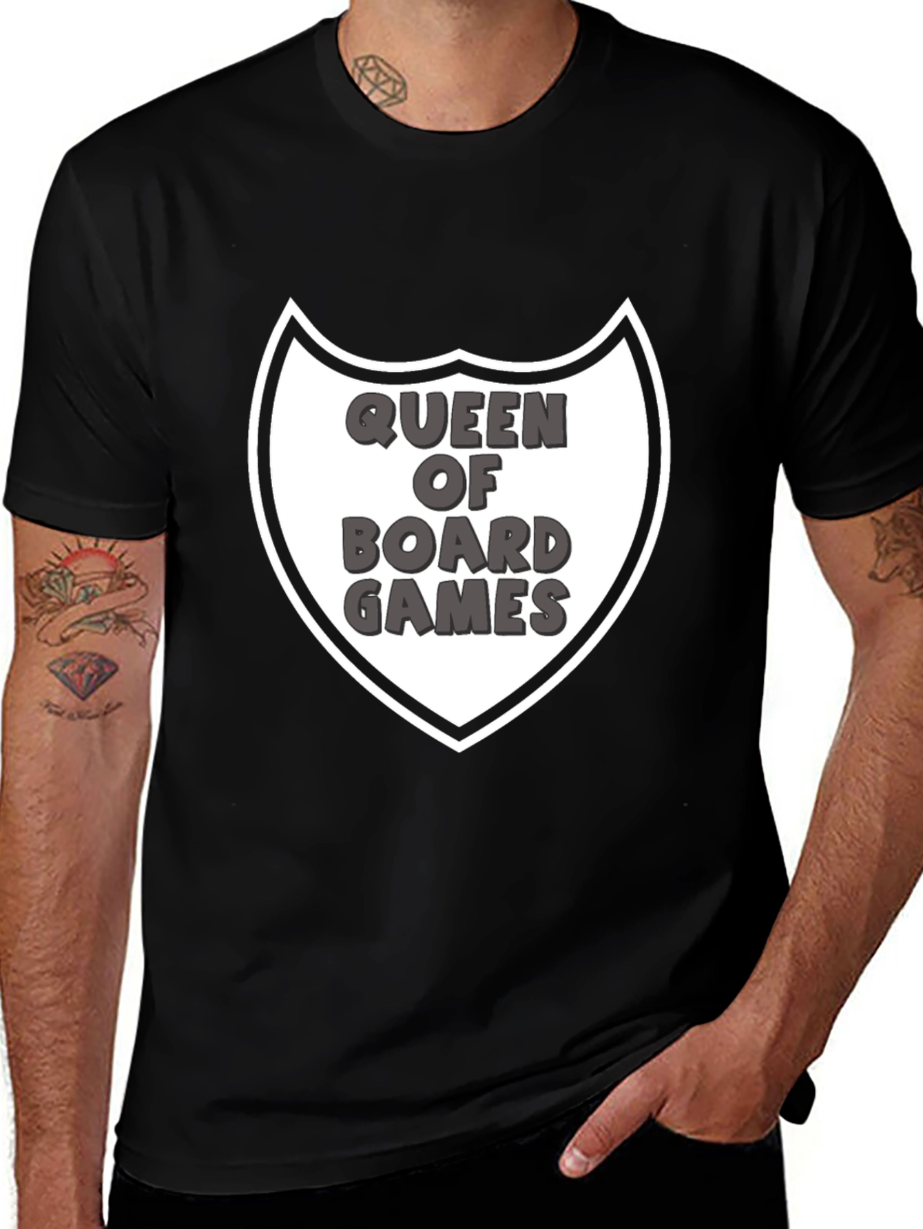 Queen of Board Games Graphic Tee - Black
