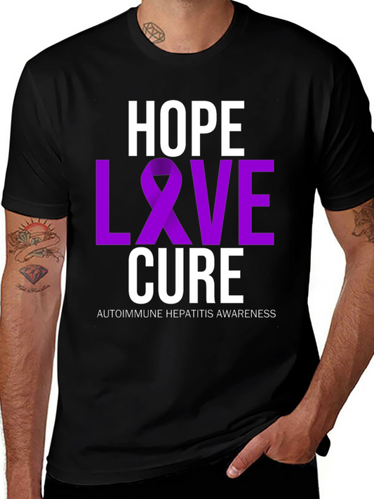 Hope Love Cure T-Shirt - Autoimmune Hepatitis Awareness