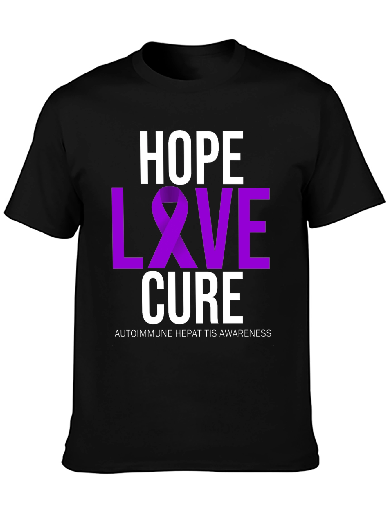 Hope Love Cure T-Shirt - Autoimmune Hepatitis Awareness