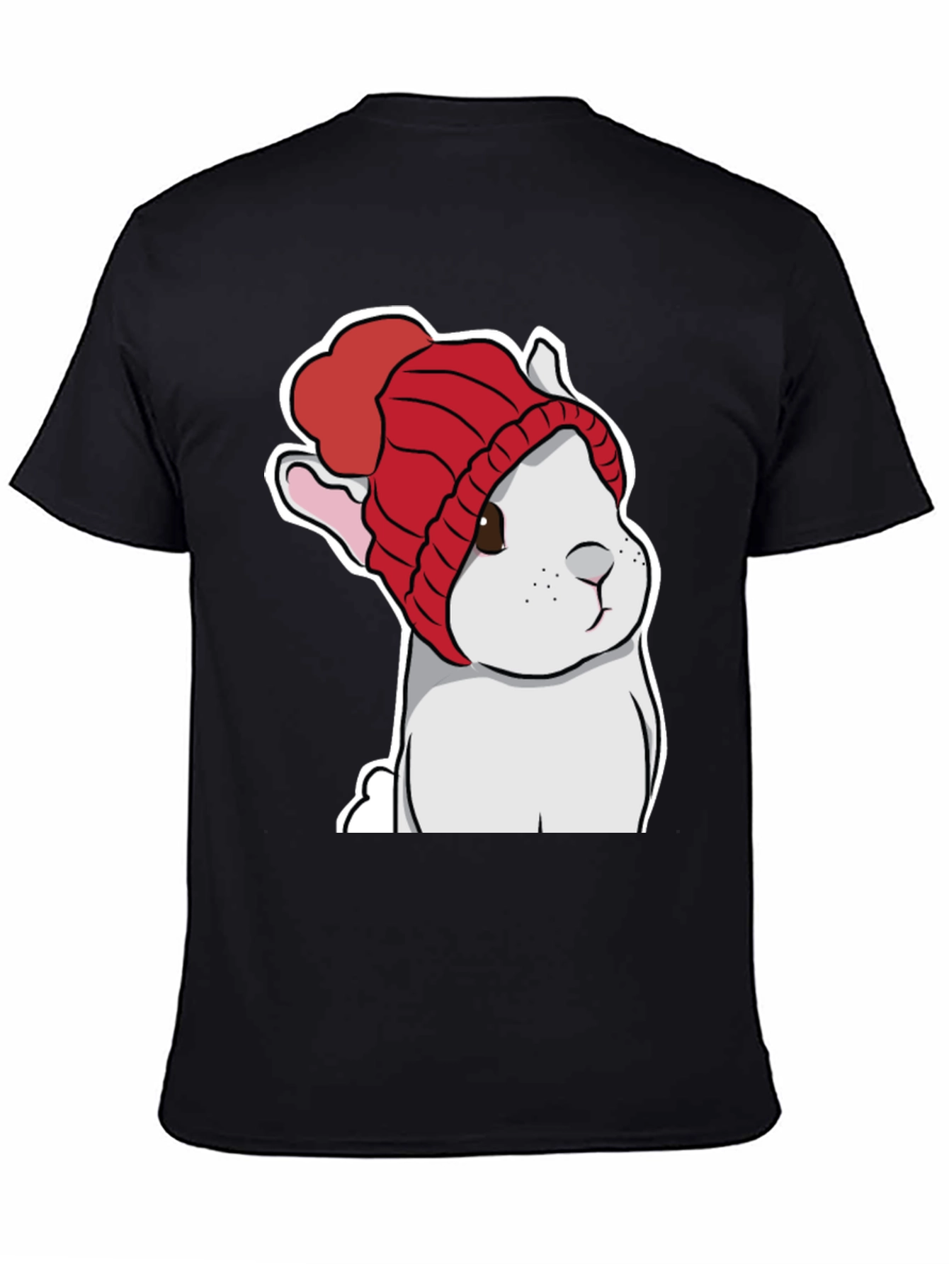 Cute Bunny in Red Knit Hat T-Shirt