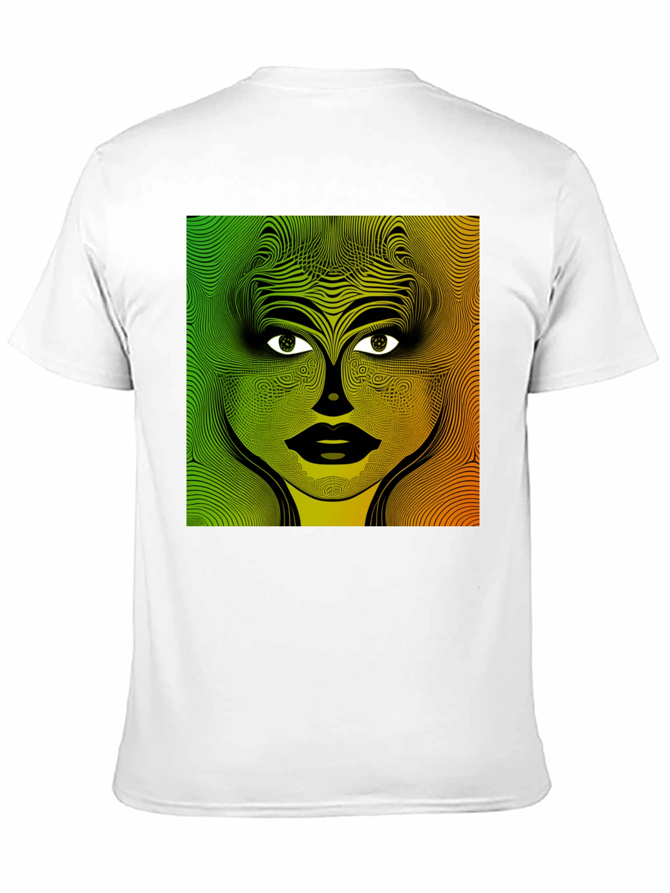 Abstract Face Graphic Print Mens Black T-Shirt