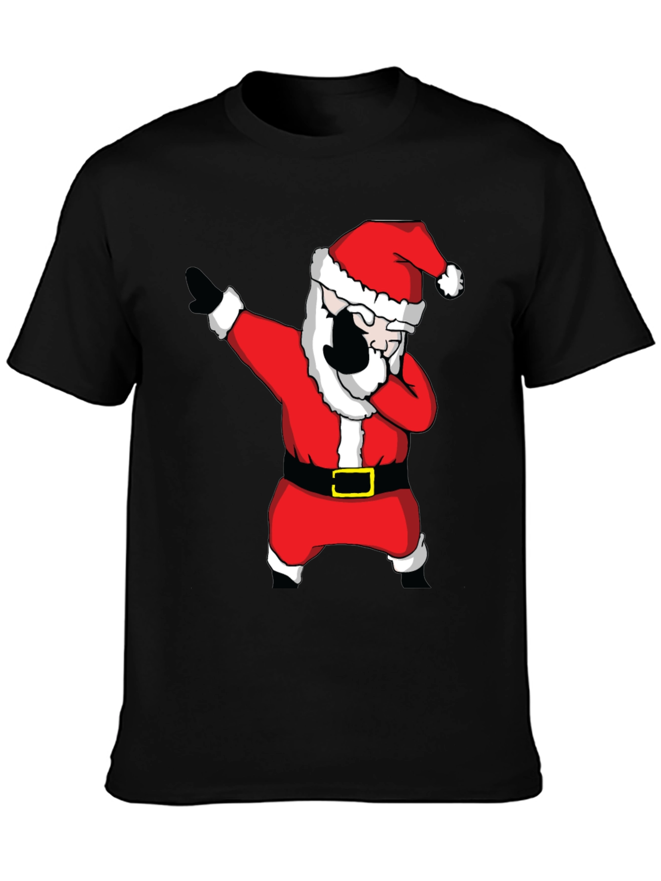 Dabbing Santa Claus Black T-Shirt